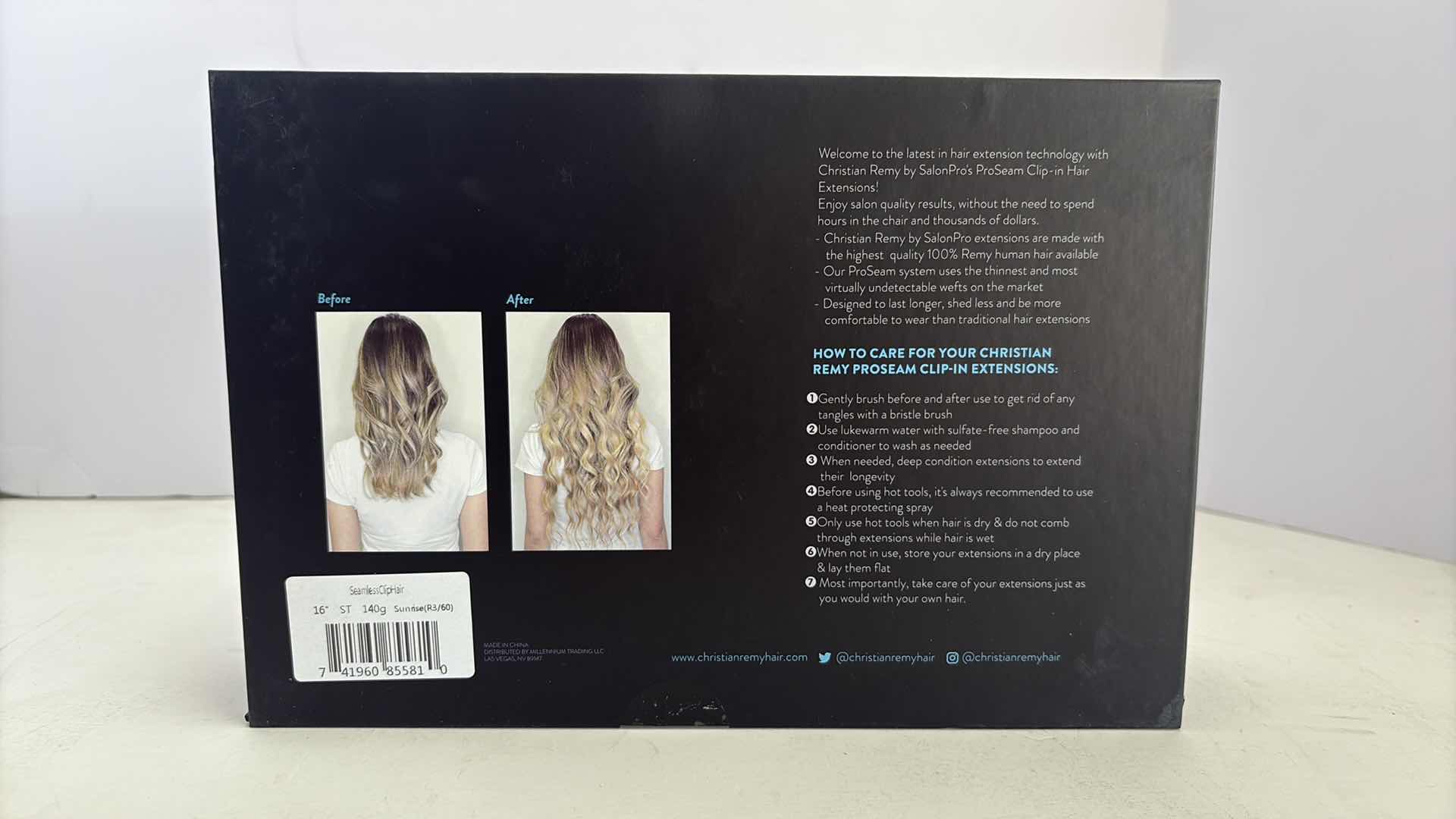 Photo 1 of SALONPRO CHRISTIAN REMY PRO SEAM CLIP IN HAIR EXTENSIONS 16” 140g “SUNRISE”