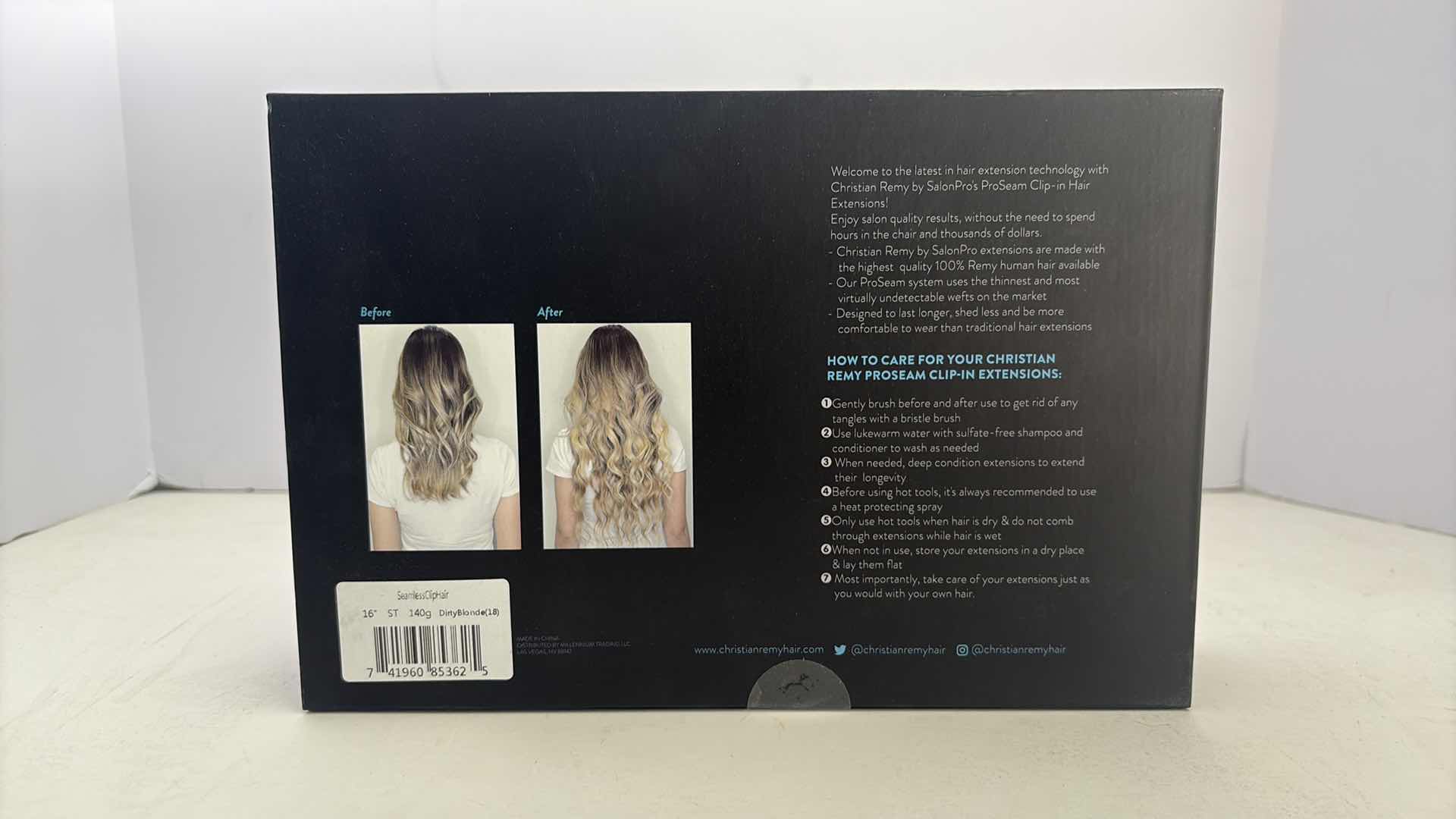 Photo 1 of SALONPRO CHRISTIAN REMY PRO SEAM CLIP IN HAIR EXTENSIONS 16” 140g “ DIRTY BLONDE”