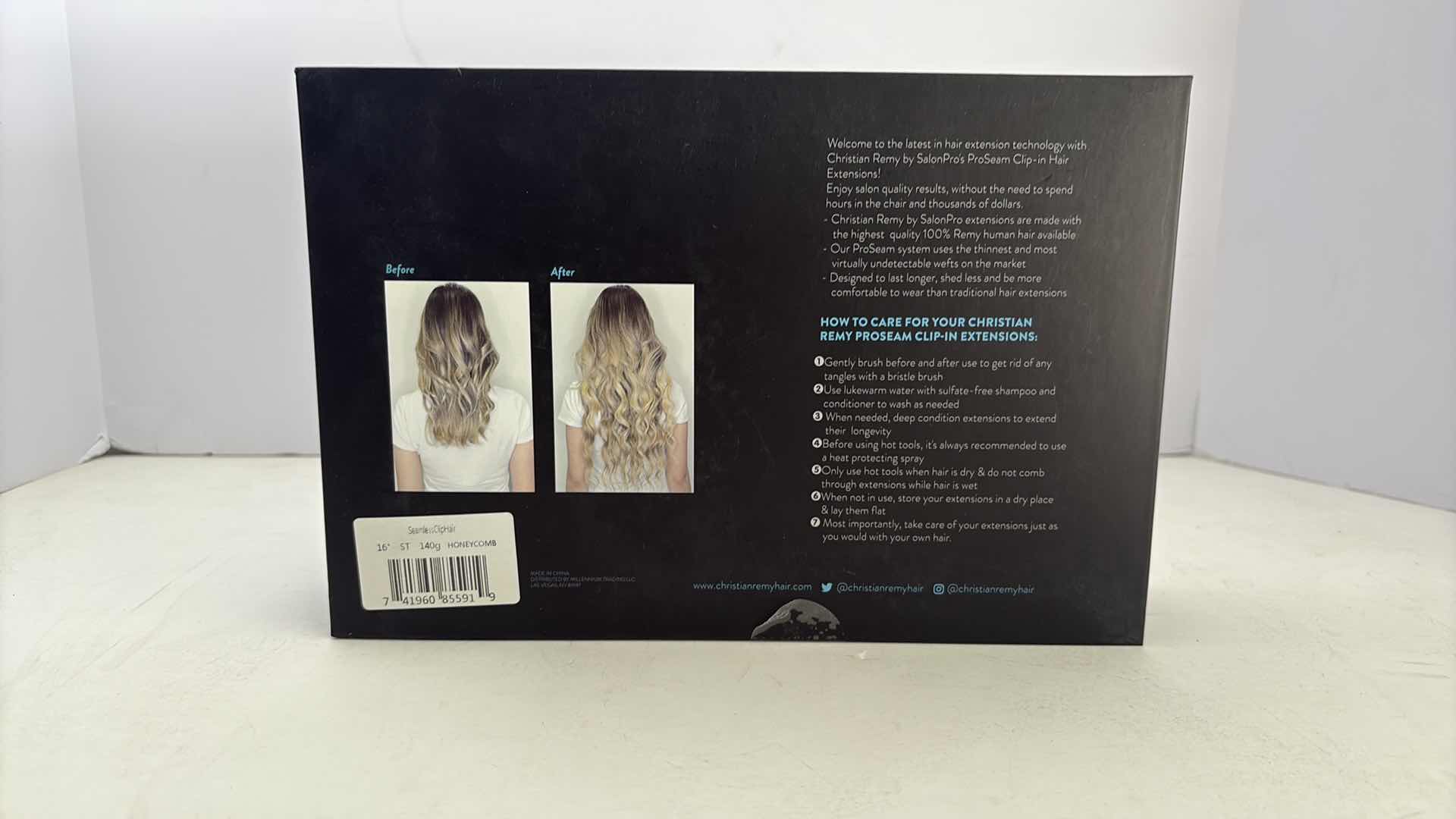 Photo 1 of SALONPRO CHRISTIAN REMY PRO SEAM CLIP IN HAIR EXTENSIONS 16” 140g “HONEYCOMB”