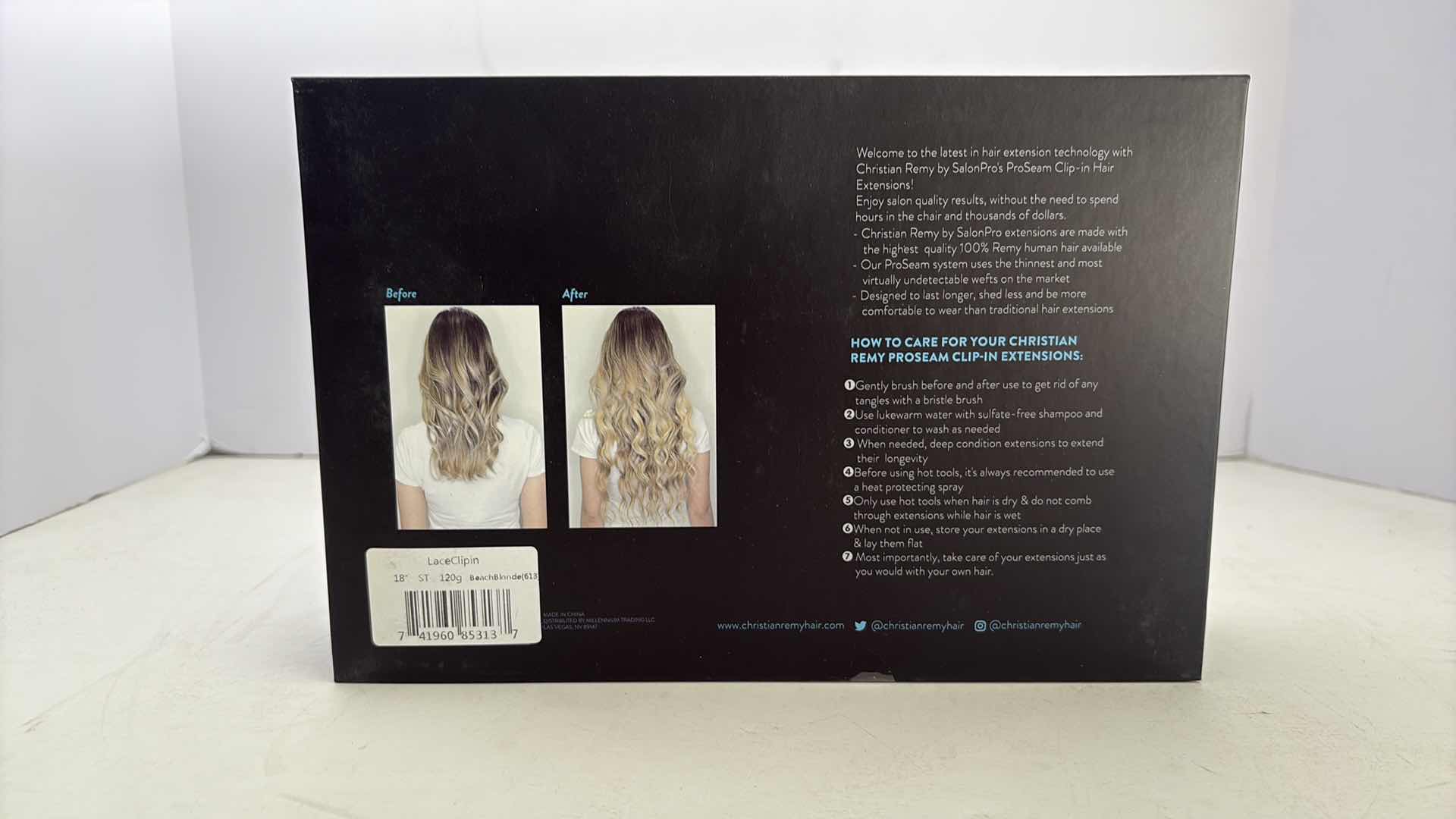 Photo 1 of SALONPRO CHRISTIAN REMY PRO SEAM CLIP IN HAIR EXTENSIONS 18” 120g “ BEACH BLONDE”