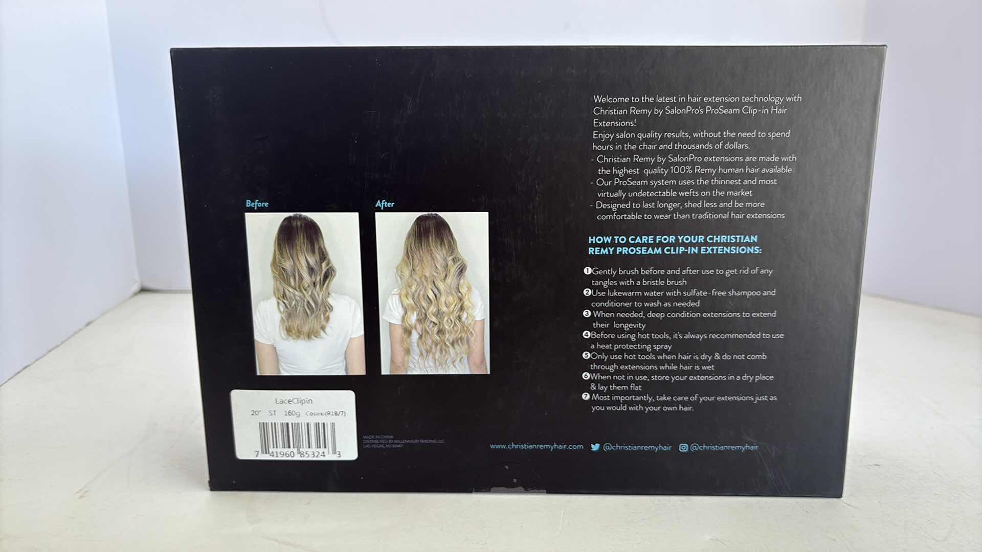 Photo 1 of SALONPRO CHRISTIAN REMY PRO SEAM CLIP IN HAIR EXTENSIONS 20” 160g “COSMO”