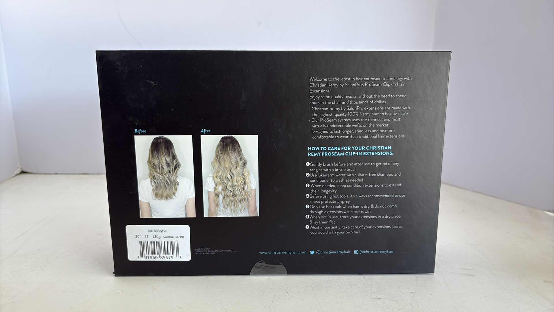 Photo 1 of SALONPRO CHRISTIAN REMY PRO SEAM CLIP IN HAIR EXTENSIONS 20” 180g “SUNRISE”