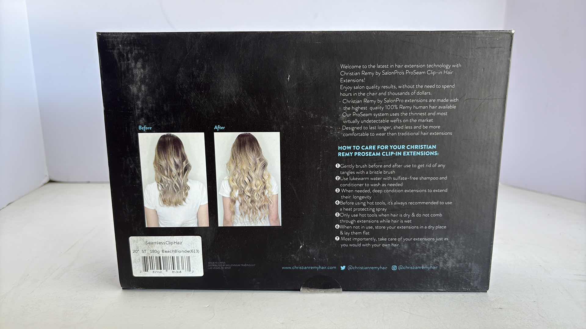 Photo 1 of SALONPRO CHRISTIAN REMY PRO SEAM CLIP IN HAIR EXTENSIONS 20” 180g “BEACH BLONDE”