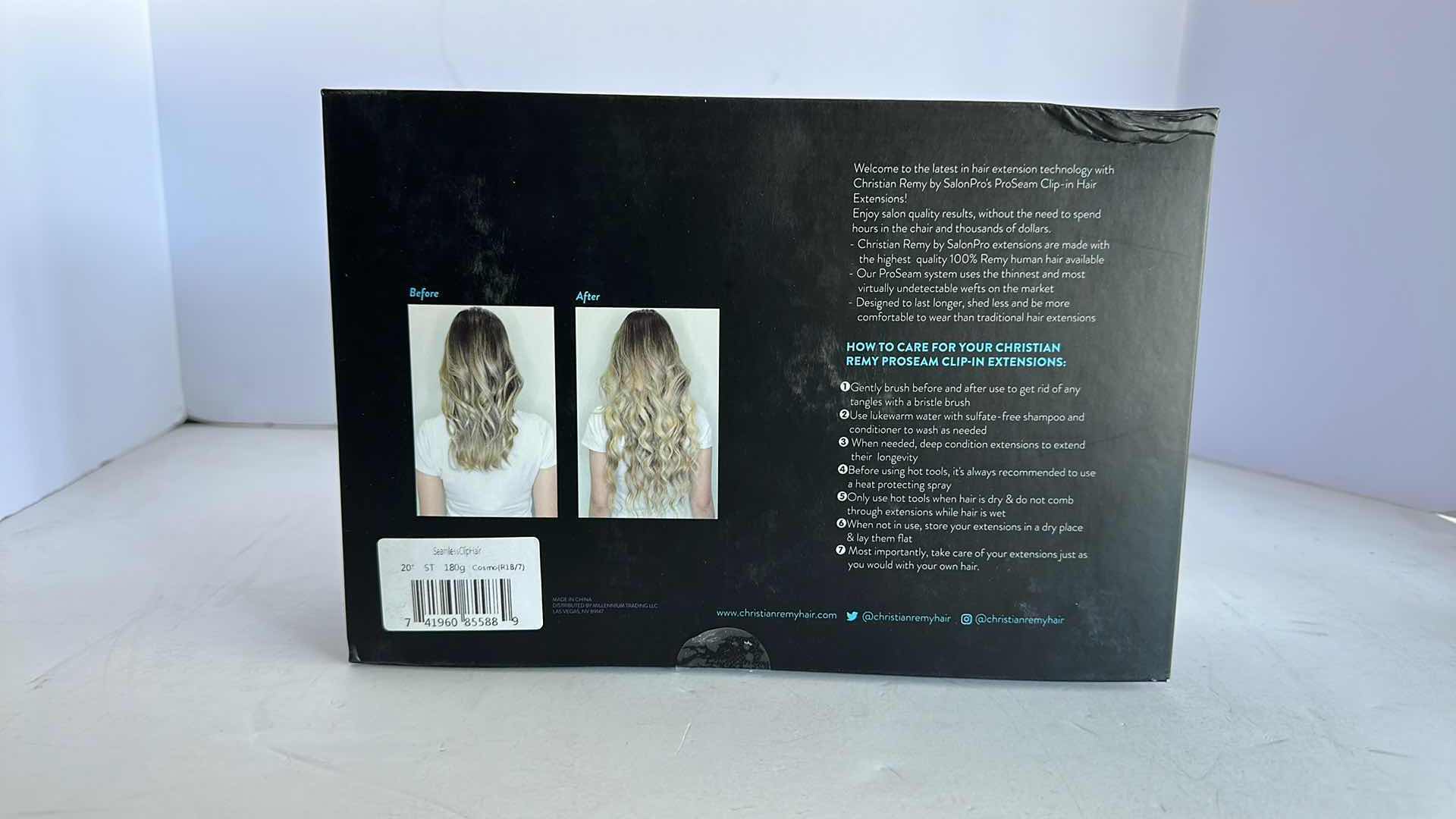 Photo 1 of SALONPRO CHRISTIAN REMY PRO SEAM CLIP IN HAIR EXTENSIONS 20” 180g “COSMO”