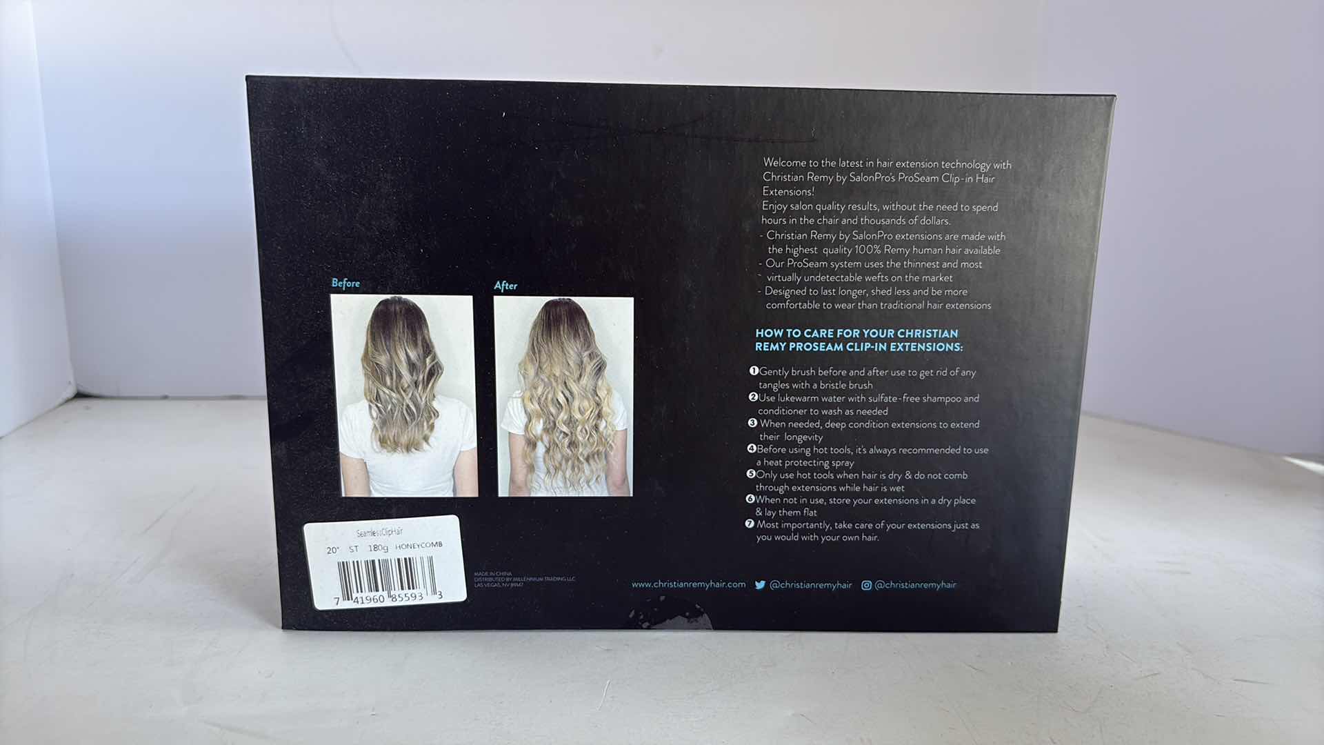 Photo 1 of SALONPRO CHRISTIAN REMY PRO SEAM CLIP IN HAIR EXTENSIONS 20” 180g “HONEYCOMB”