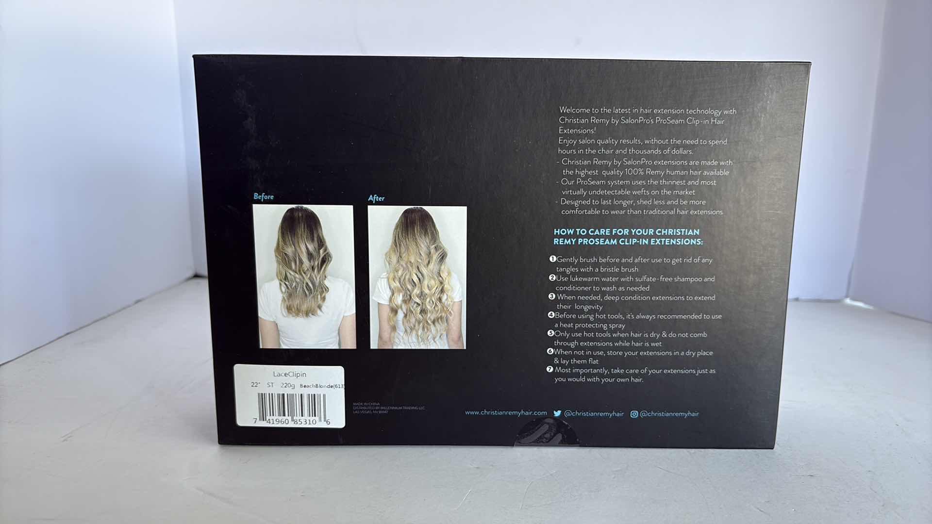 Photo 1 of SALONPRO CHRISTIAN REMY PRO SEAM CLIP IN HAIR EXTENSIONS 22” 220g “BEACH BLONDE”