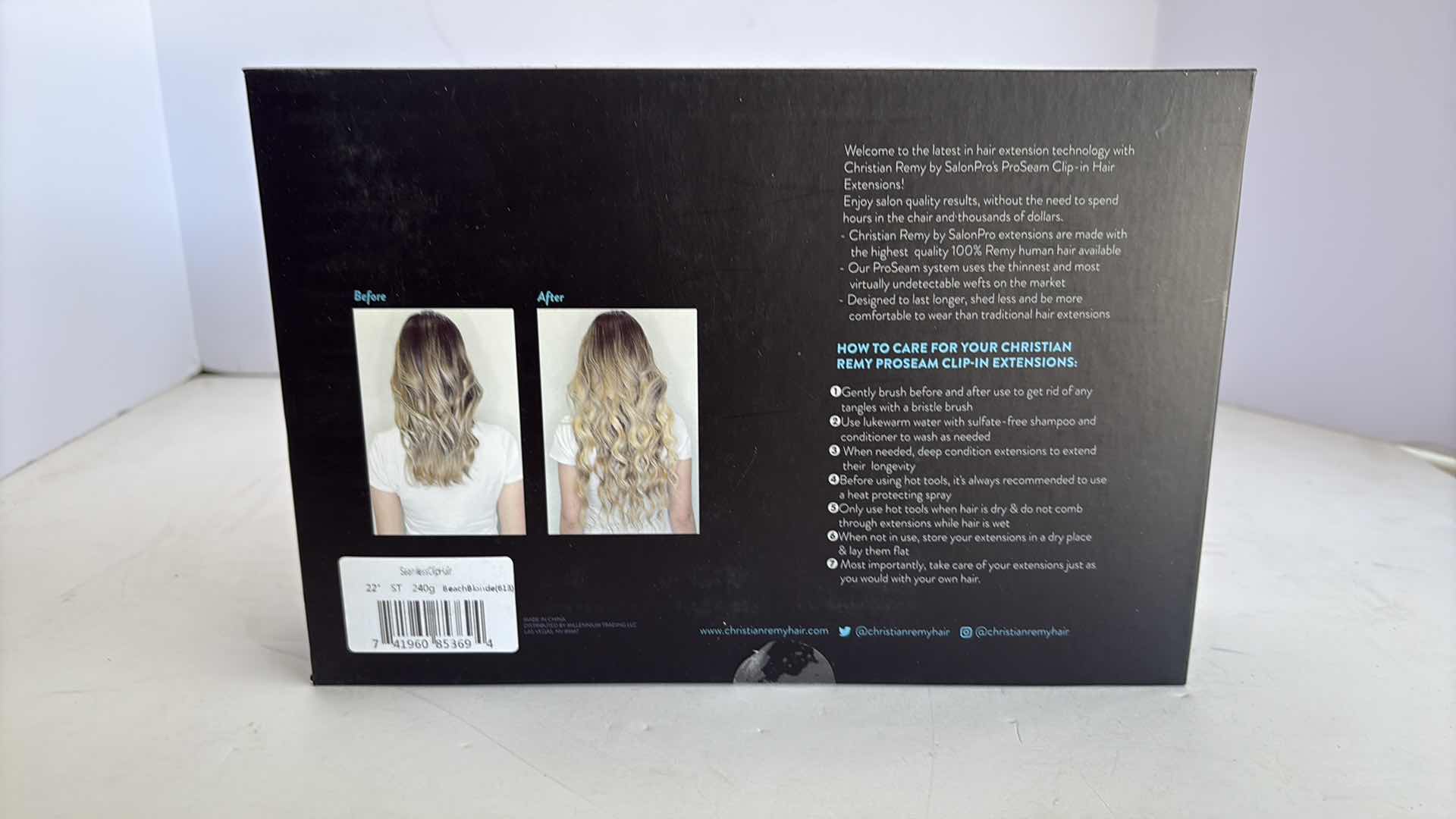 Photo 1 of SALONPRO CHRISTIAN REMY PRO SEAM CLIP IN HAIR EXTENSIONS 22” 240g “BEACH BLONDE”