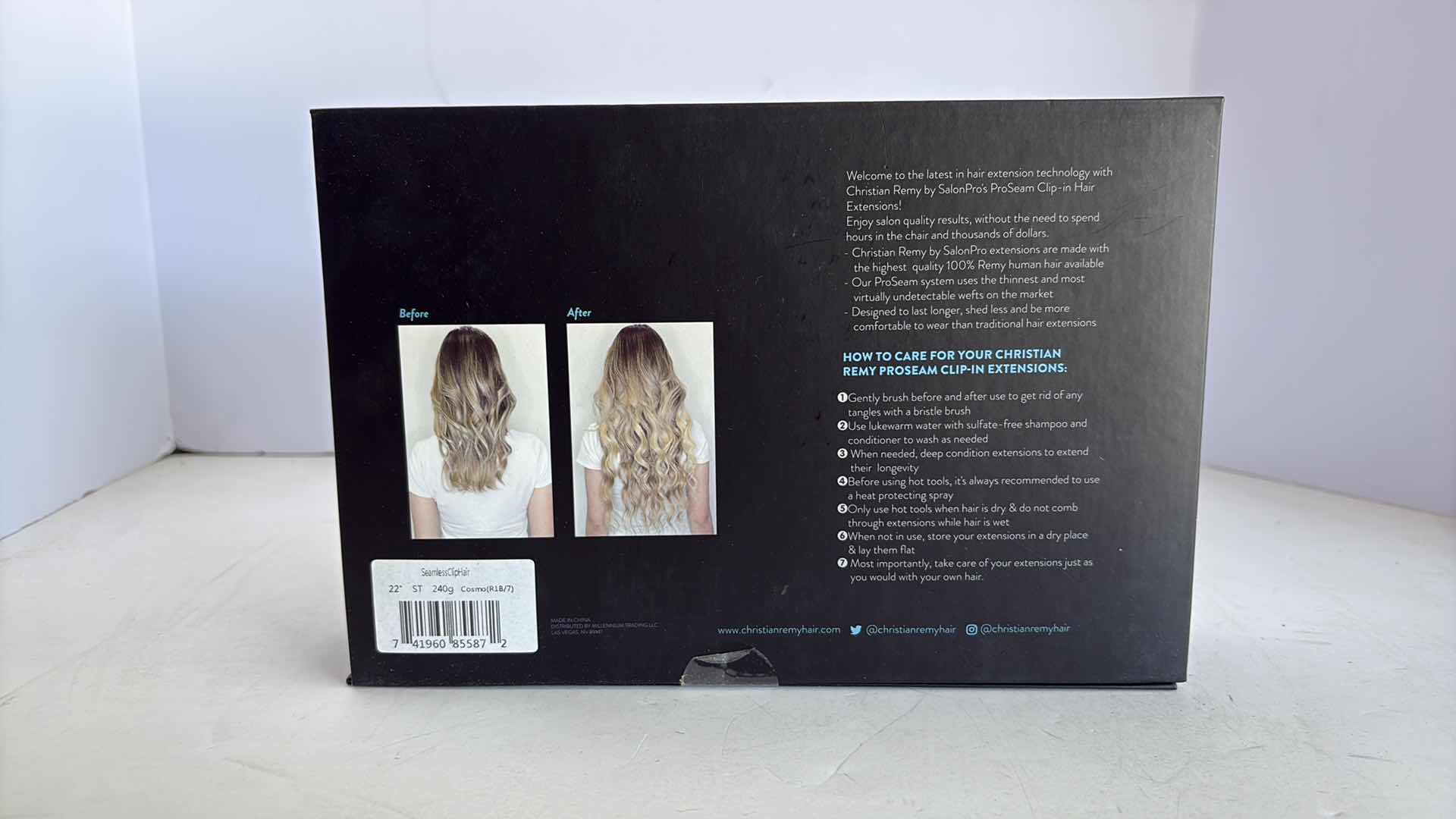 Photo 1 of SALONPRO CHRISTIAN REMY PRO SEAM CLIP IN HAIR EXTENSIONS 22” 240g “COSMO”