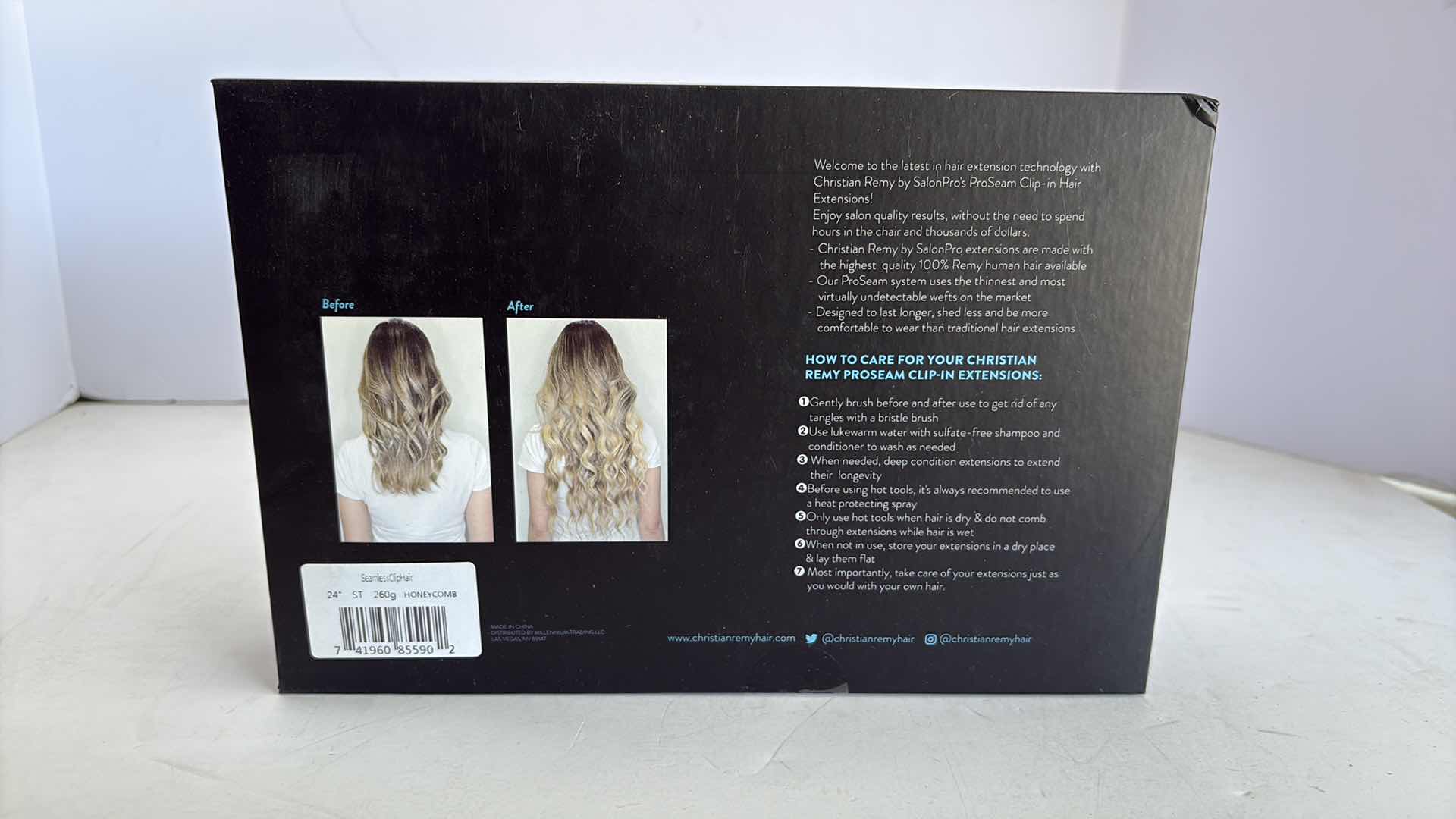 Photo 1 of SALONPRO CHRISTIAN REMY PRO SEAM CLIP IN HAIR EXTENSIONS 24” 260g “HONEYCOMB”