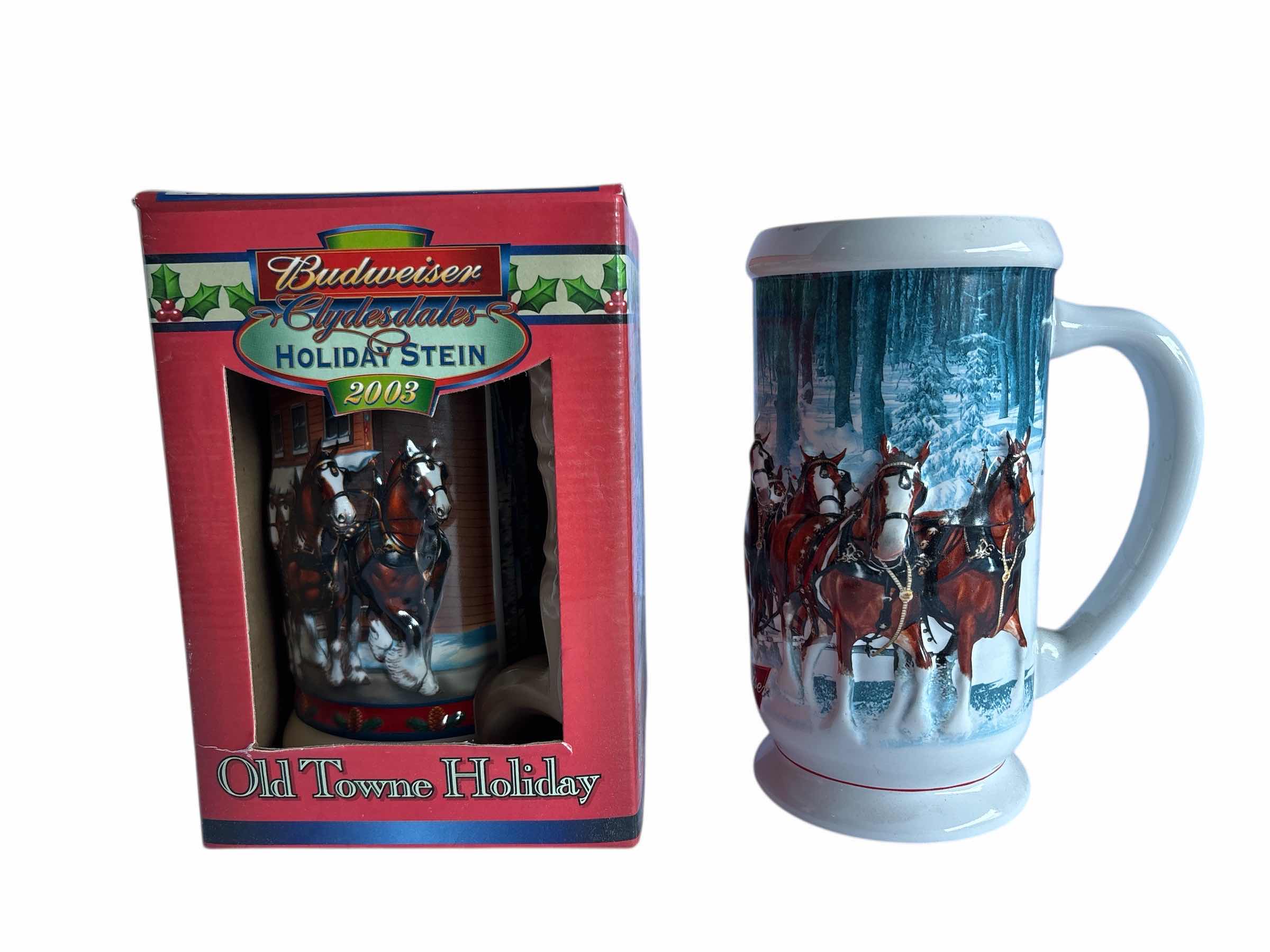 Photo 1 of 2-BUDWEISER OLD TOWN HOLIDAY BEER STEIN'S