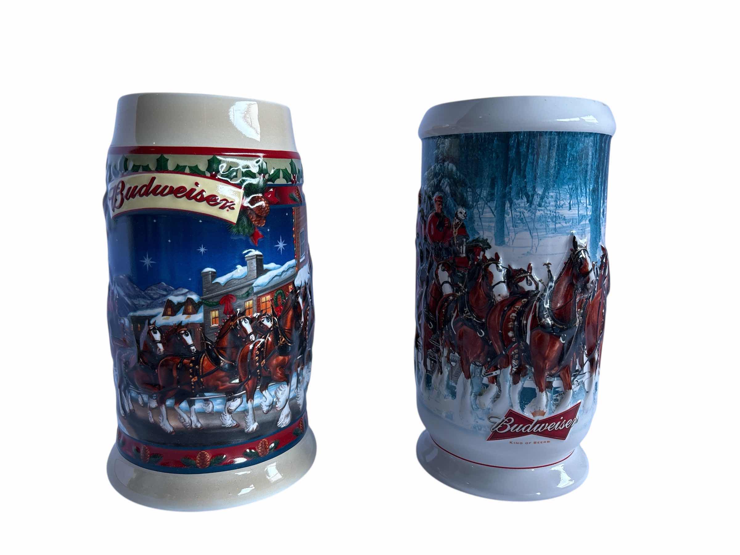 Photo 1 of 2-BUDWEISER OLD TOWN HOLIDAY BEER STEIN'S