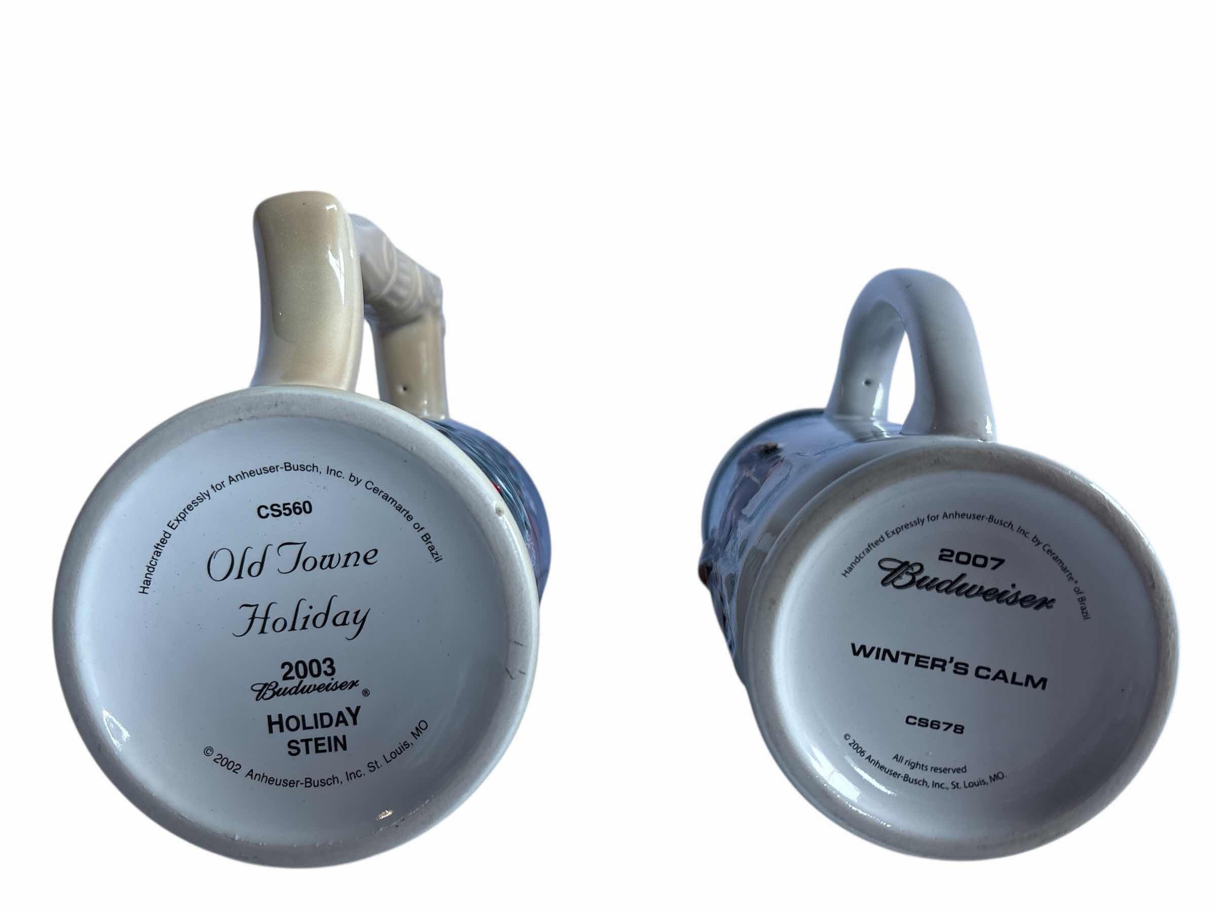 Photo 1 of 2-BUDWEISER OLD TOWN HOLIDAY BEER STEIN'S