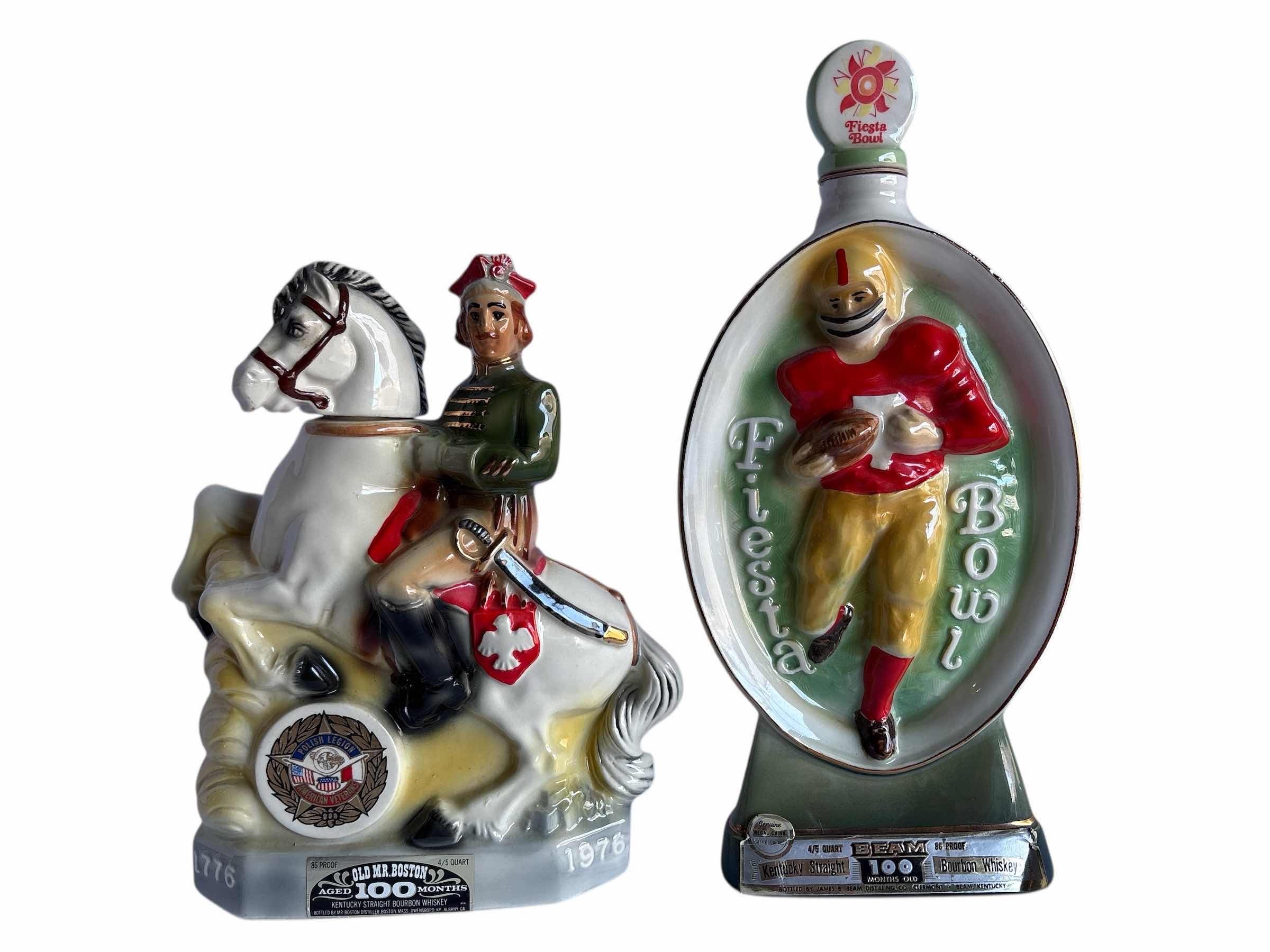 Photo 1 of 2 PCS-VINTAGE MR.BOSTON AND JIM BEAM DECANTERS H13.5”