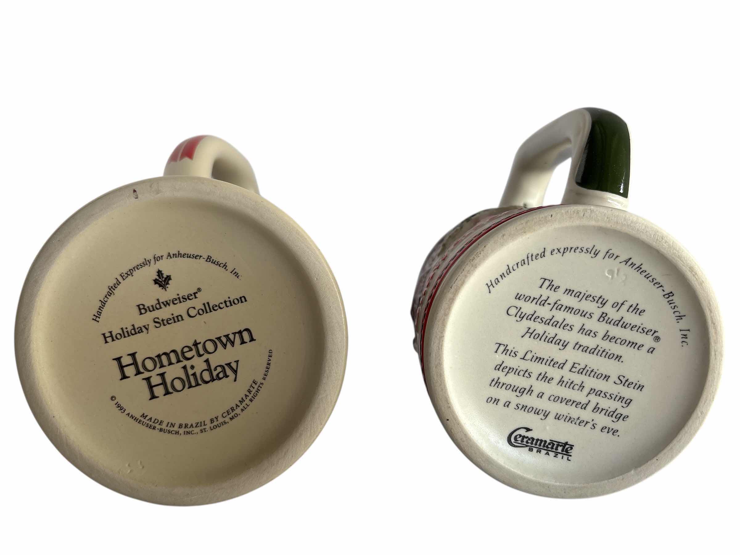 Photo 1 of 2-BUDWEISER HOLIDAY BEER STEIN'S H7”