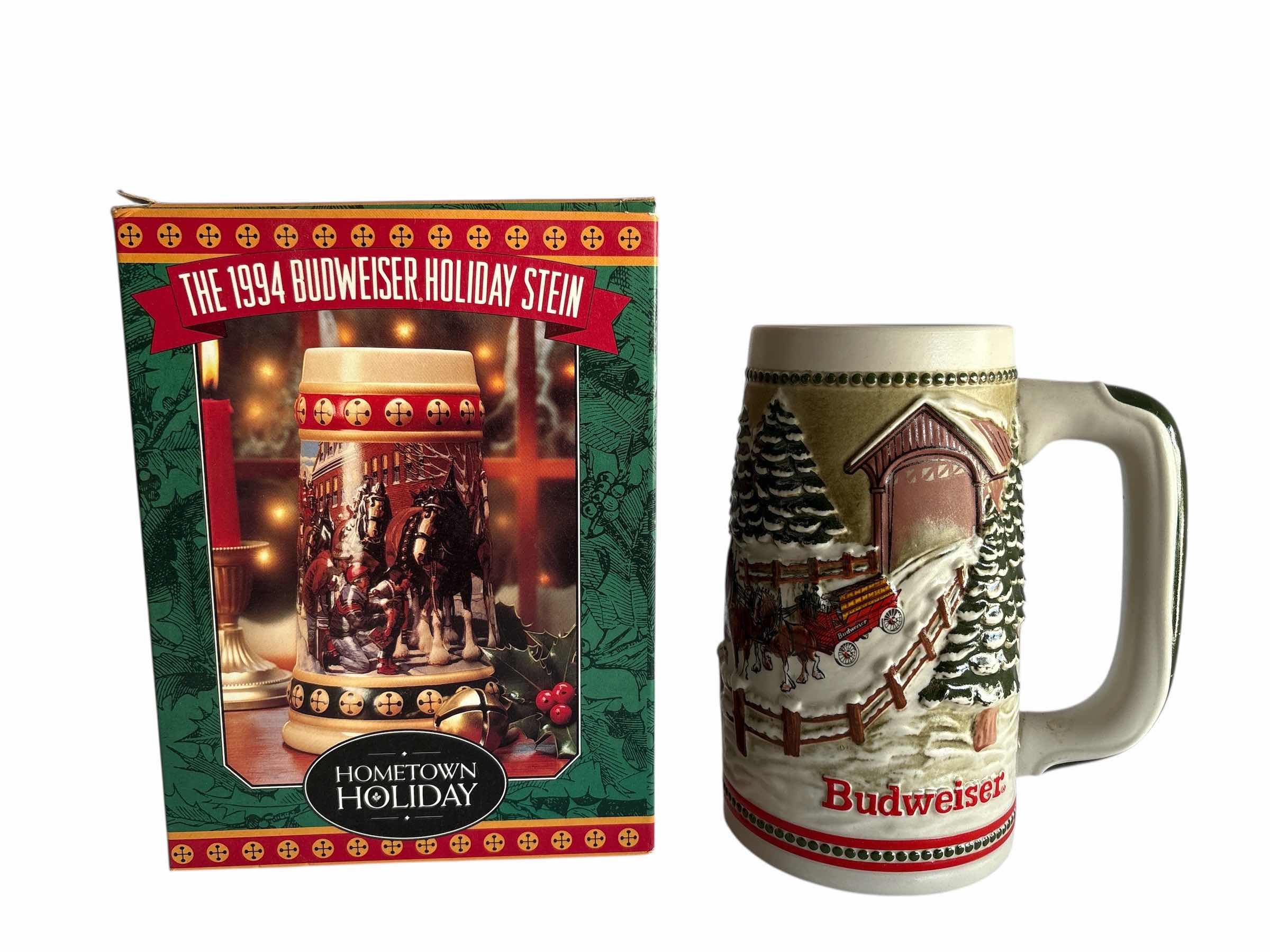 Photo 1 of 2-BUDWEISER HOLIDAY BEER STEIN'S H7”