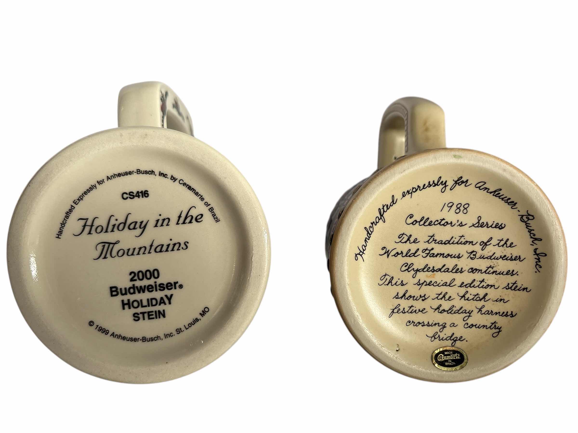 Photo 1 of 2-BUDWEISER HOLIDAY BEER STEIN'S H7”