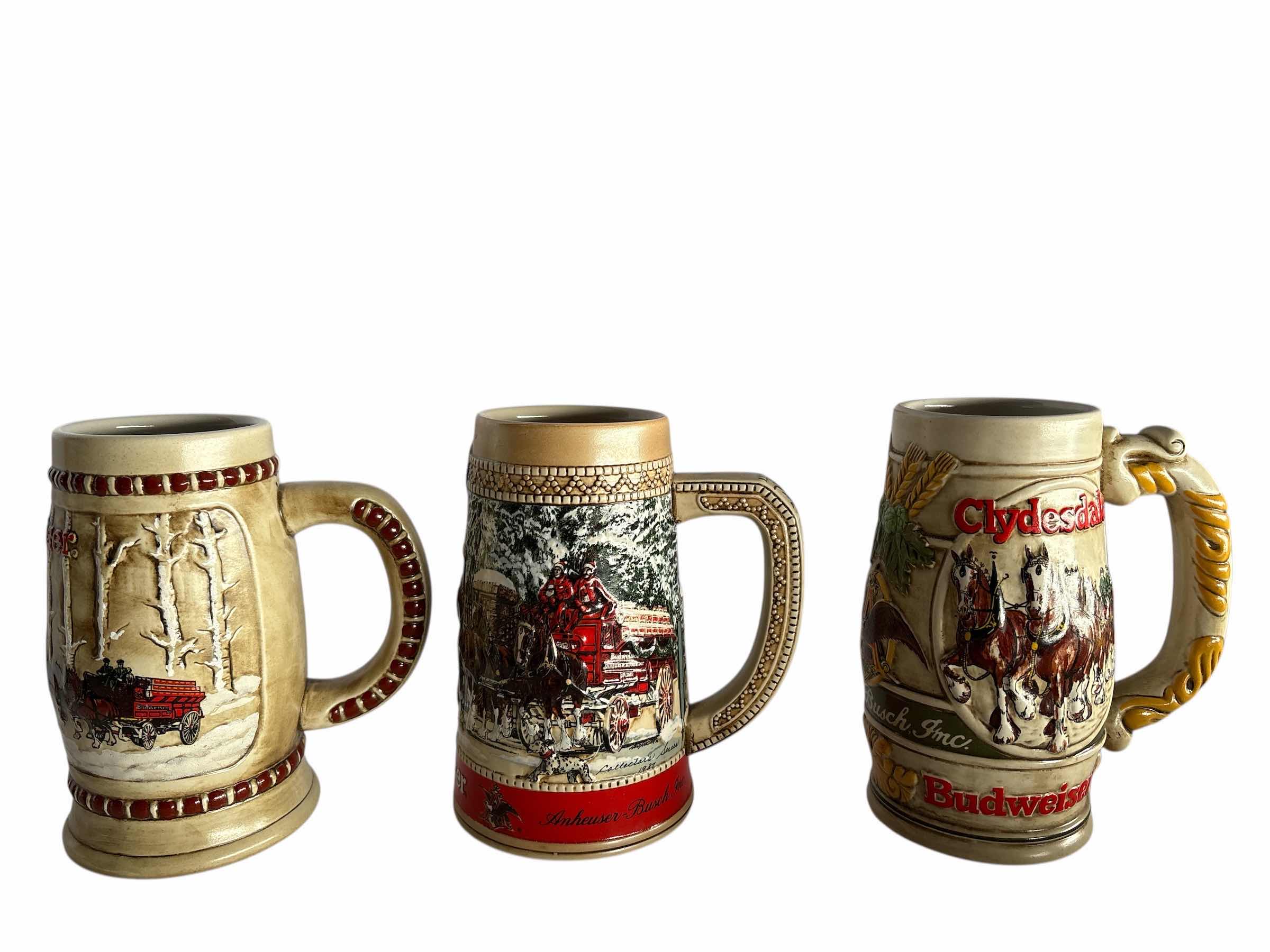 Photo 1 of 3-BUDWEISER HOLIDAY BEER STEIN H6.5”