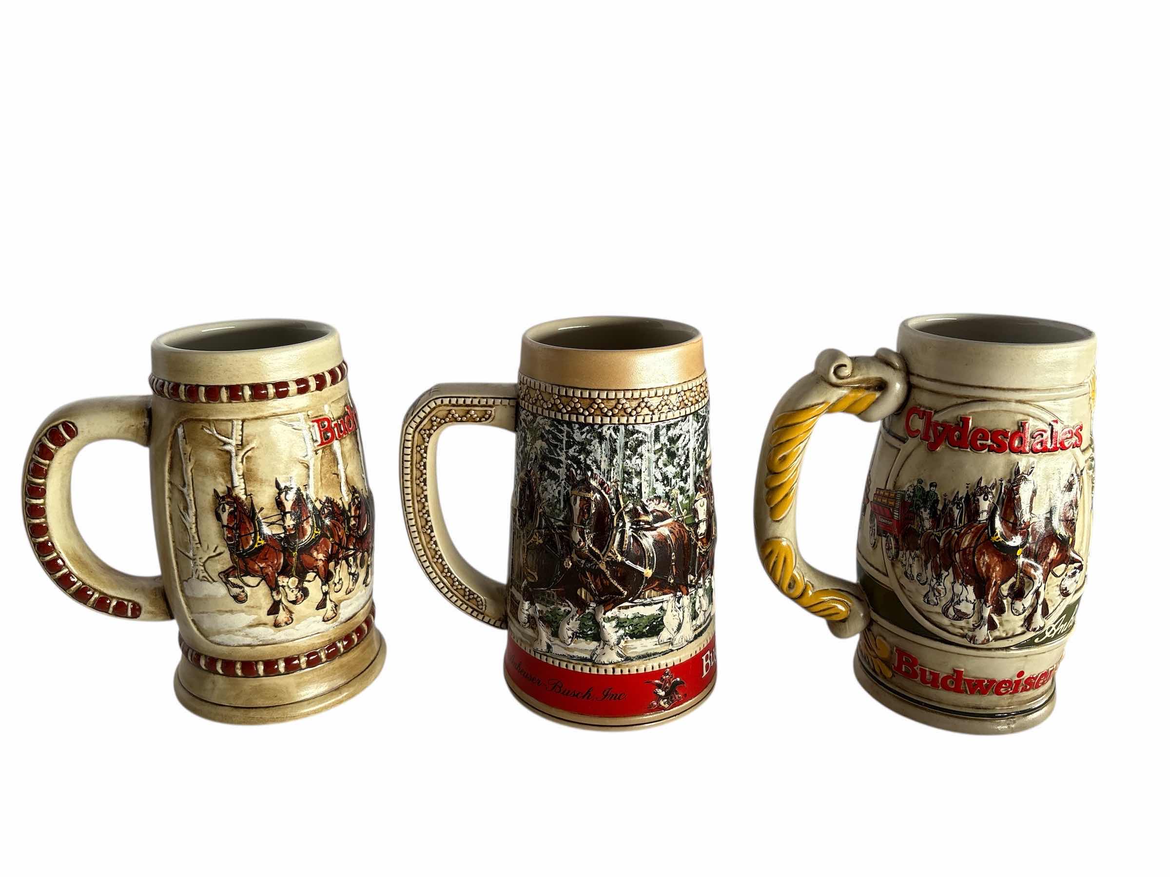Photo 1 of 3-BUDWEISER HOLIDAY BEER STEIN H6.5”