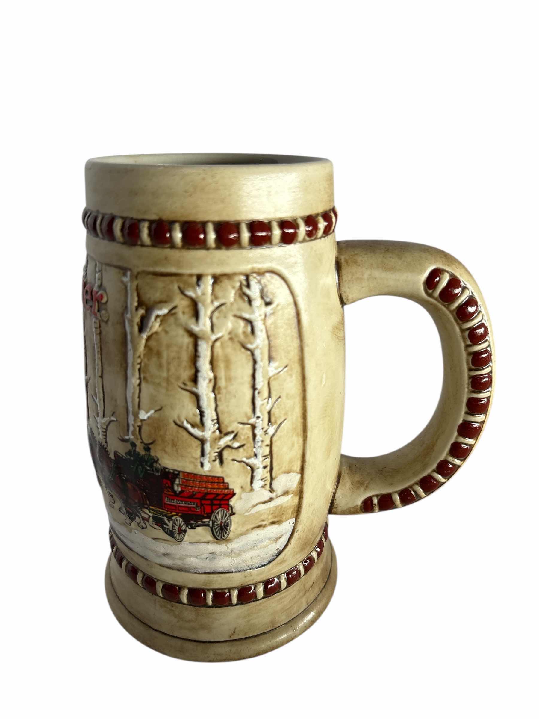 Photo 1 of BUDWEISER HOLIDAY 1981 BEER STEIN H6.5”