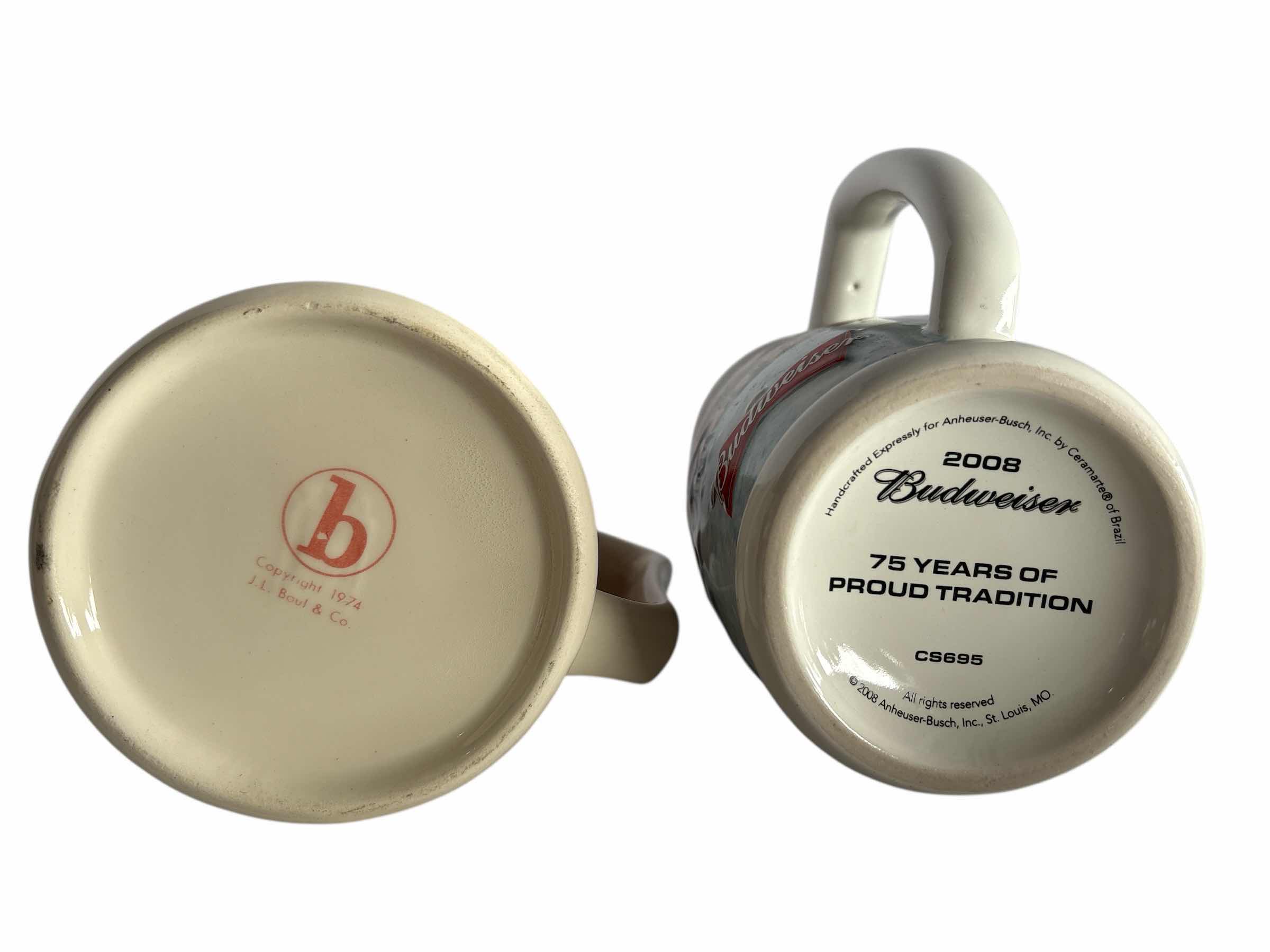 Photo 1 of 2-BUDWEISER BEER STEIN'S H7.25”