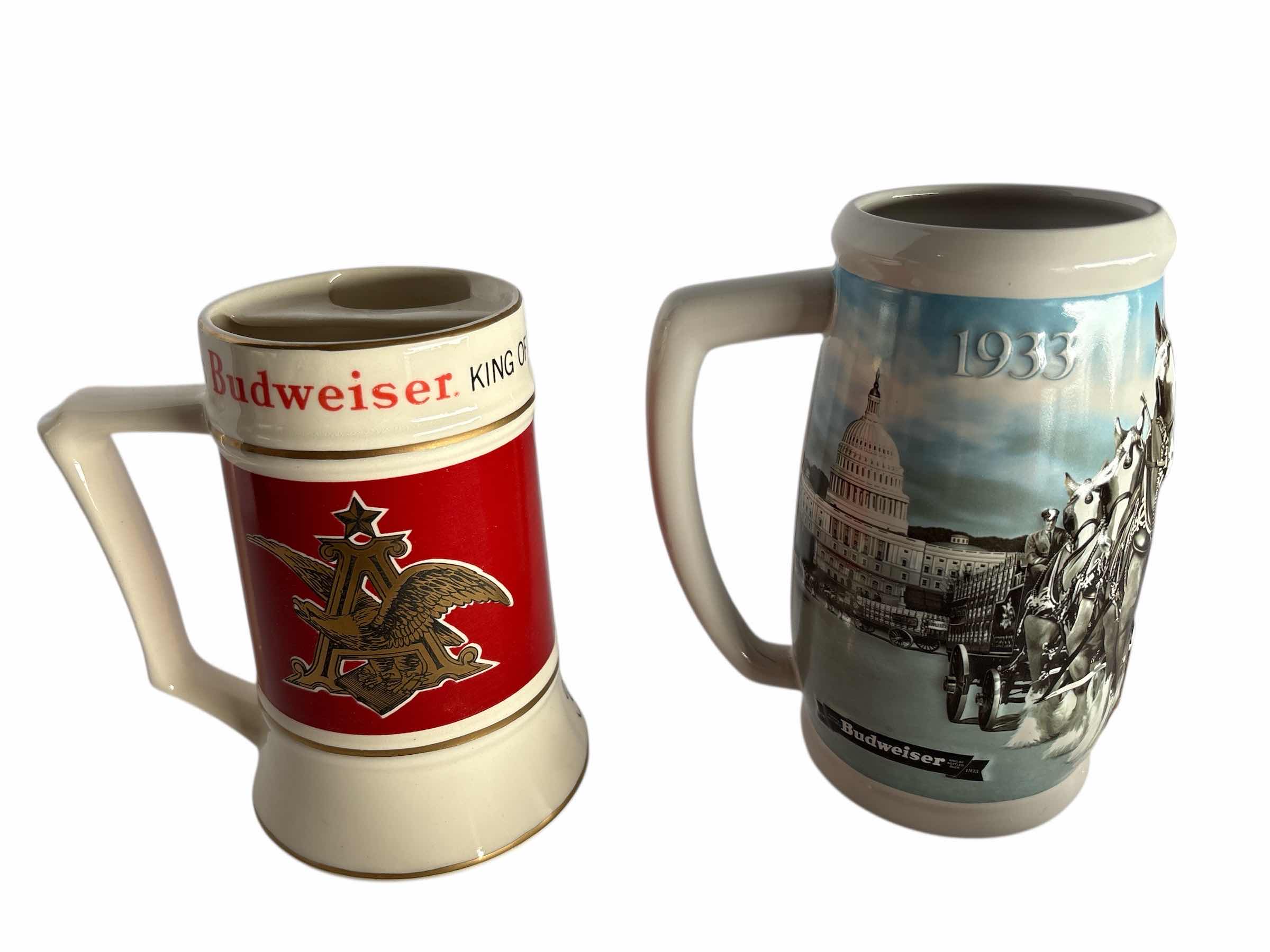 Photo 1 of 2-BUDWEISER BEER STEIN'S H7.25”