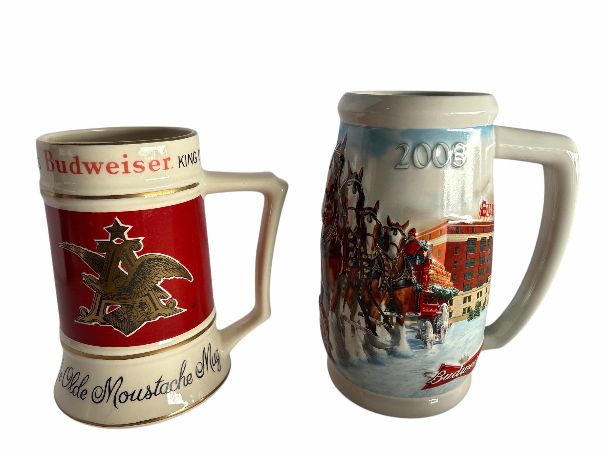 Photo 1 of 2-BUDWEISER BEER STEIN'S H7.25”