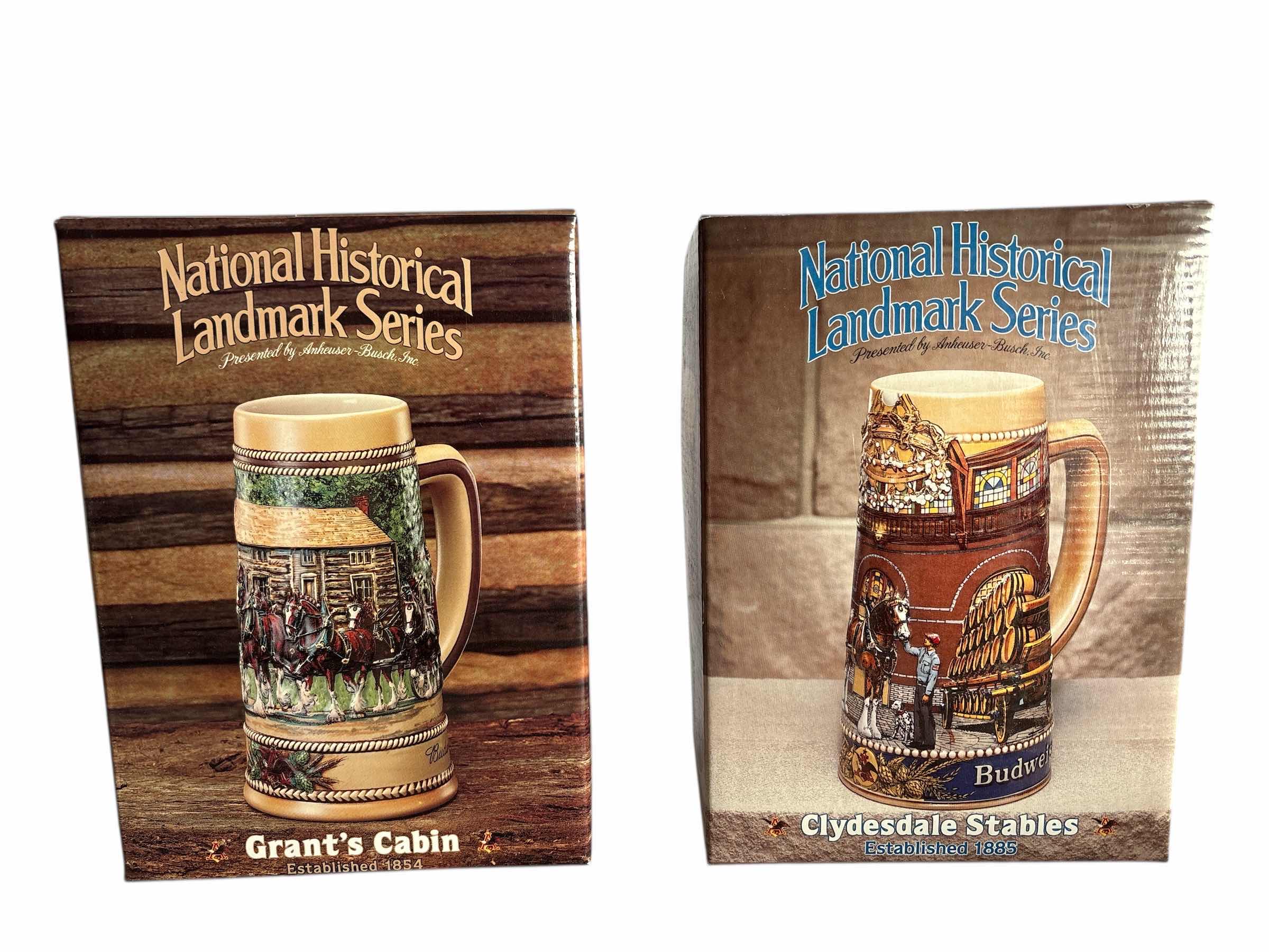 View 1 of 2-NEW BUDWEISER NATIONAL LANDMARK SERIES BEER STEIN'S H7.5”
