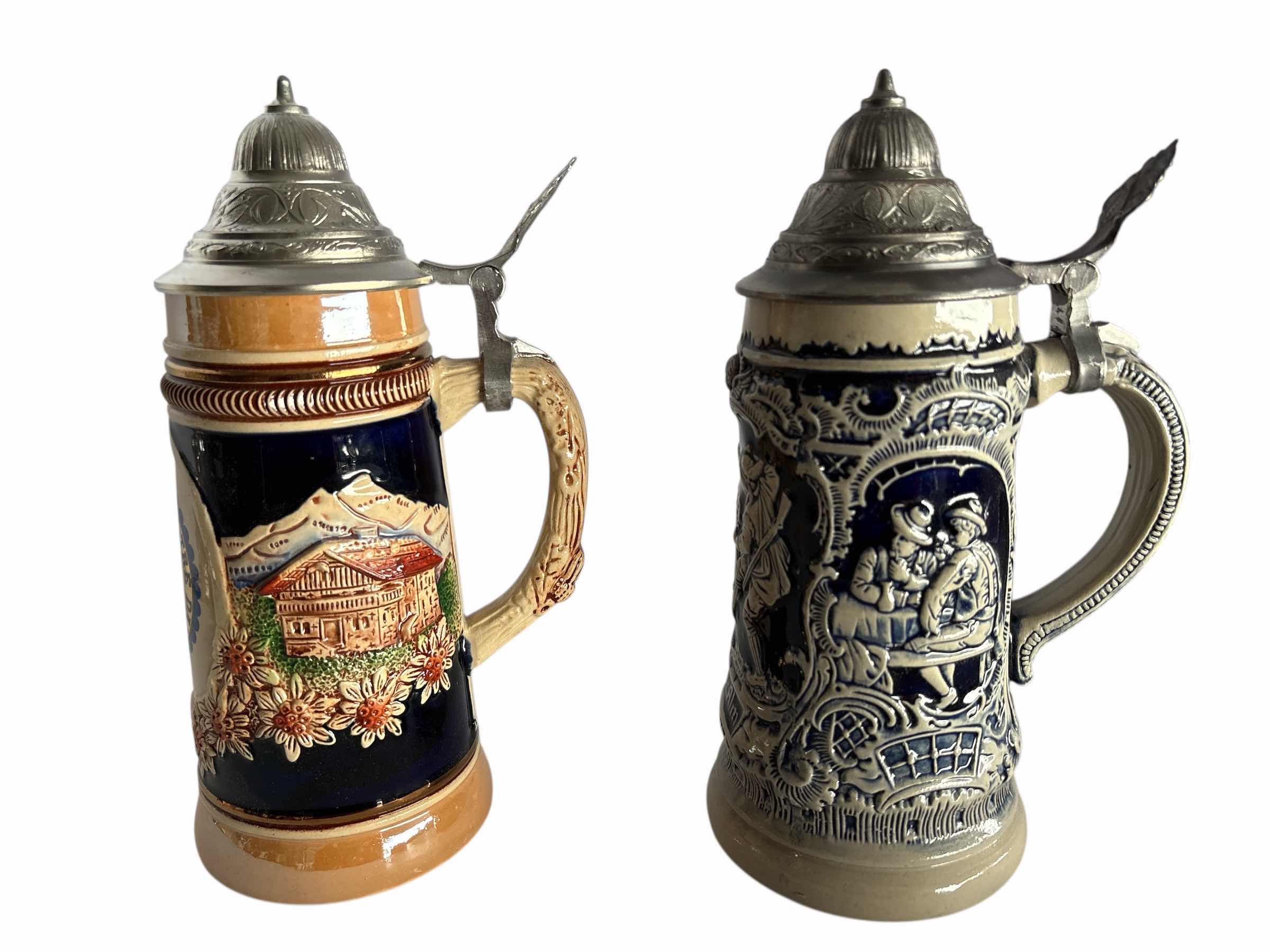 Photo 1 of 2-COLLECTIBLE CERAMIC TALL BEER STEIN'S H9”