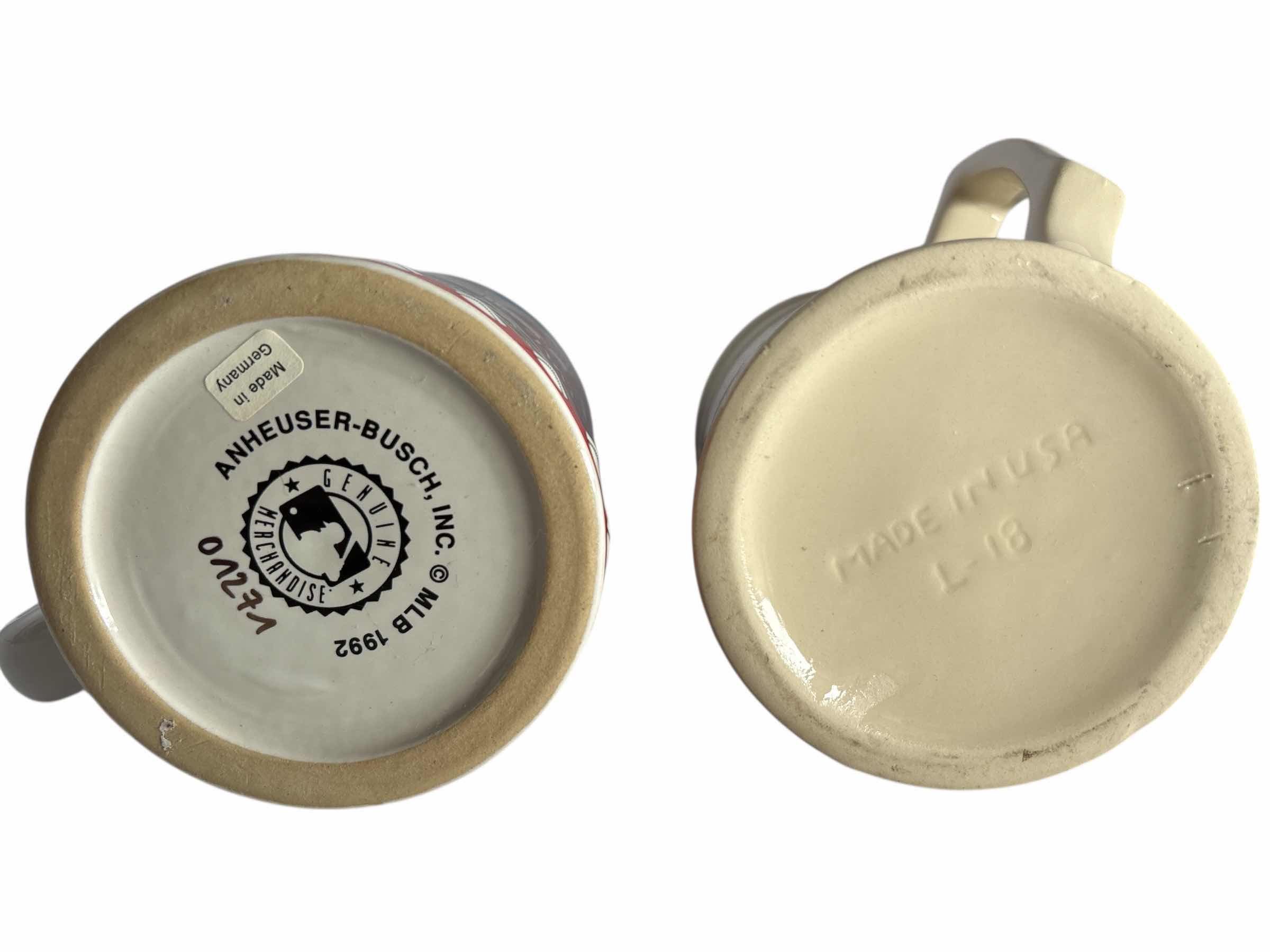 Photo 1 of 2-BASEBALL BEER STEIN'S H5.5”