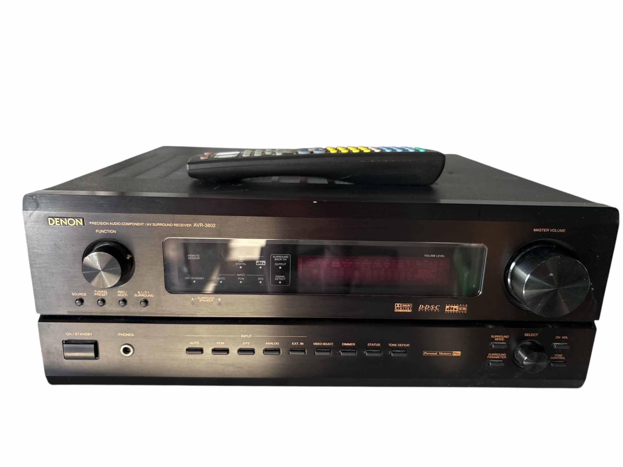 Photo 1 of DENON AVR-3802 SURROUND RECEIVER W REMOTE