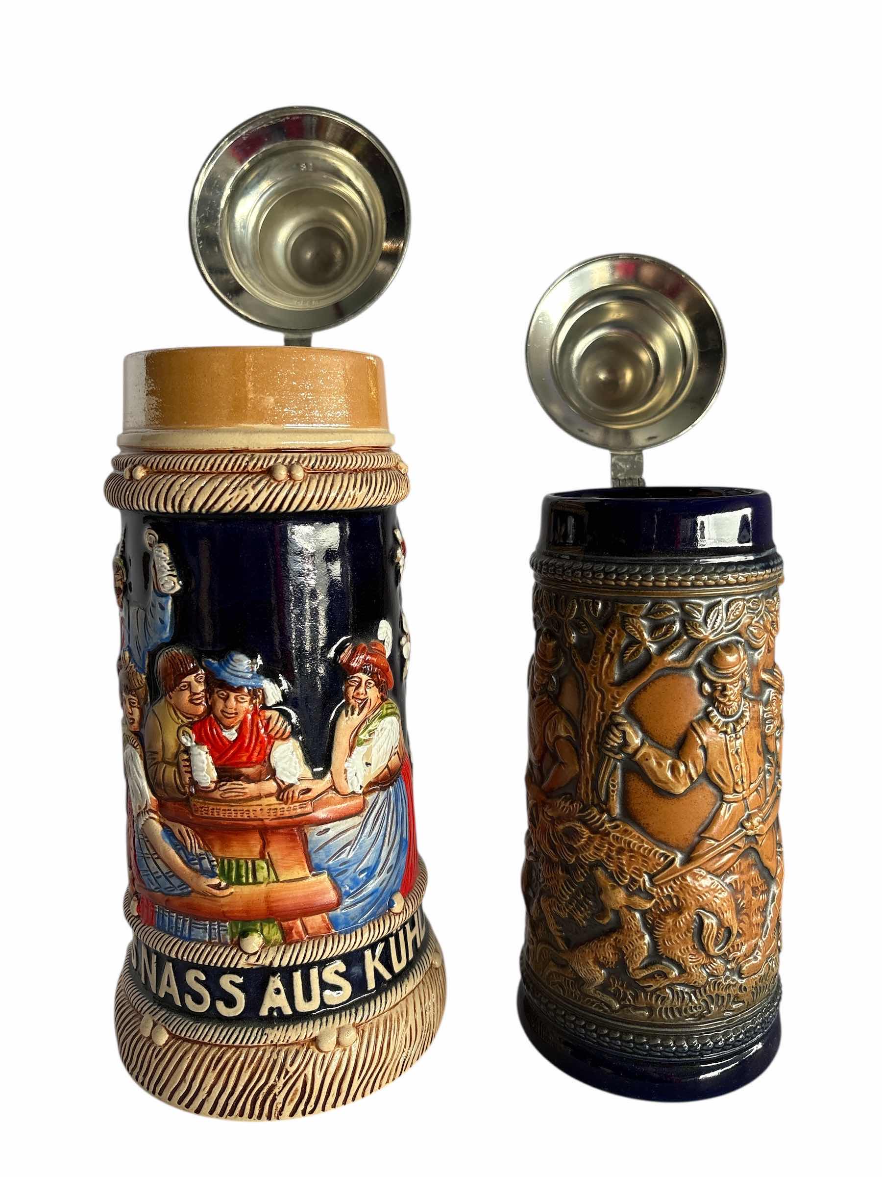 Photo 1 of 2-COLLECTIBLE GERMAN BEER STEIN'S H11.5”