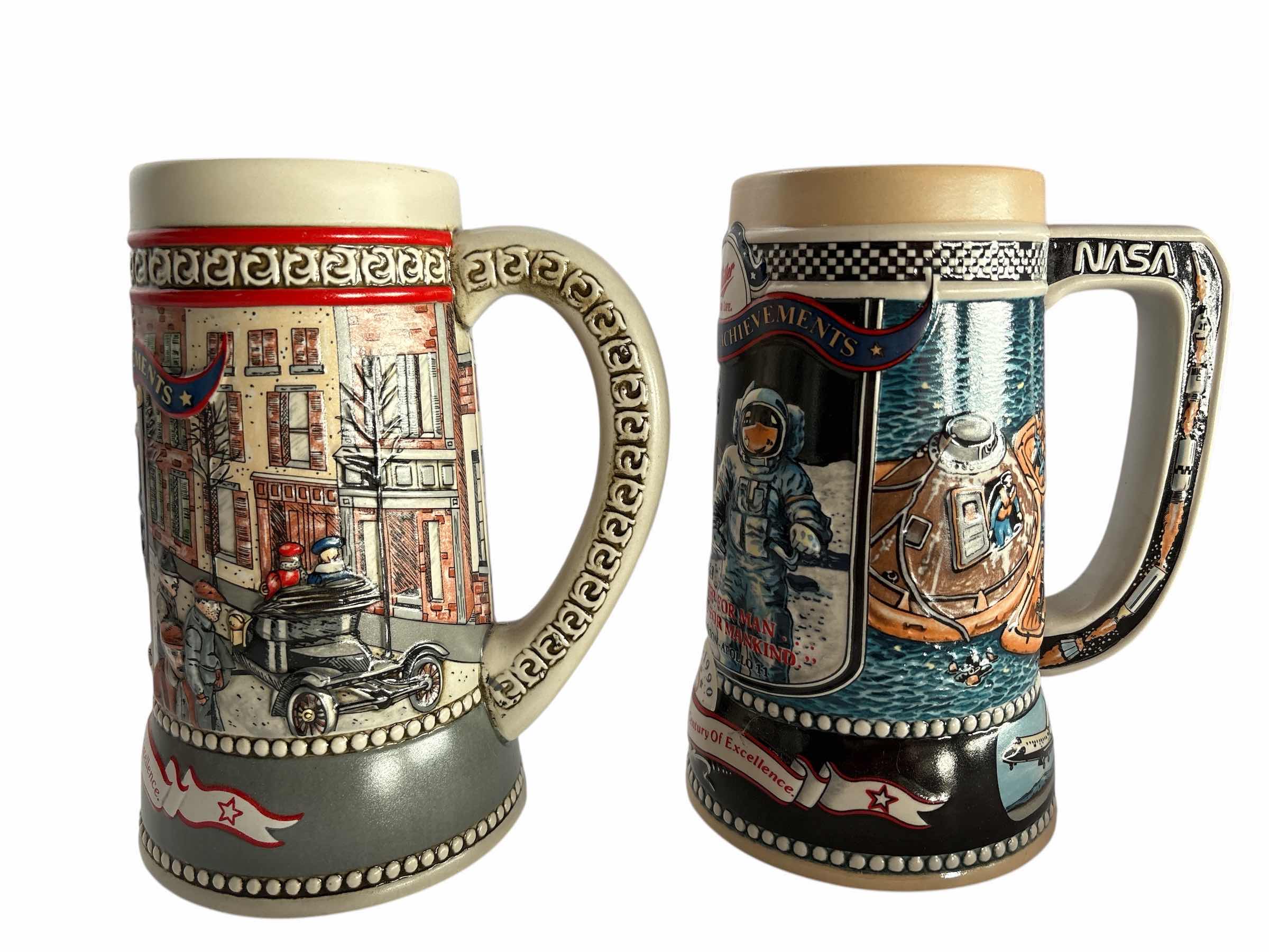 Photo 1 of 2-MILLER HIGH LIFE ACHIEVEMENTS BEER STEIN'S H7”