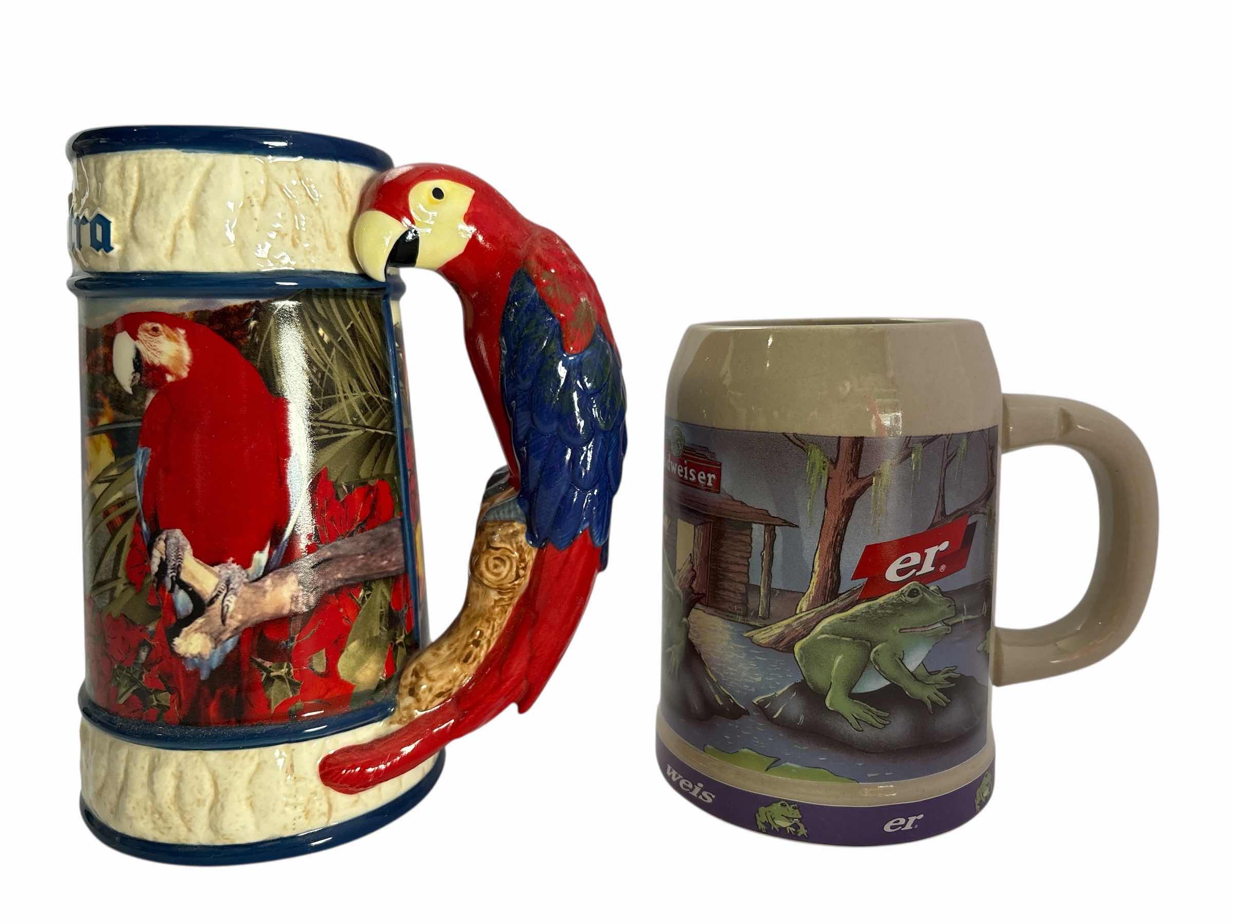Photo 1 of 2-CORONA AND BUDWEISER BEER STEIN'S H7.25”