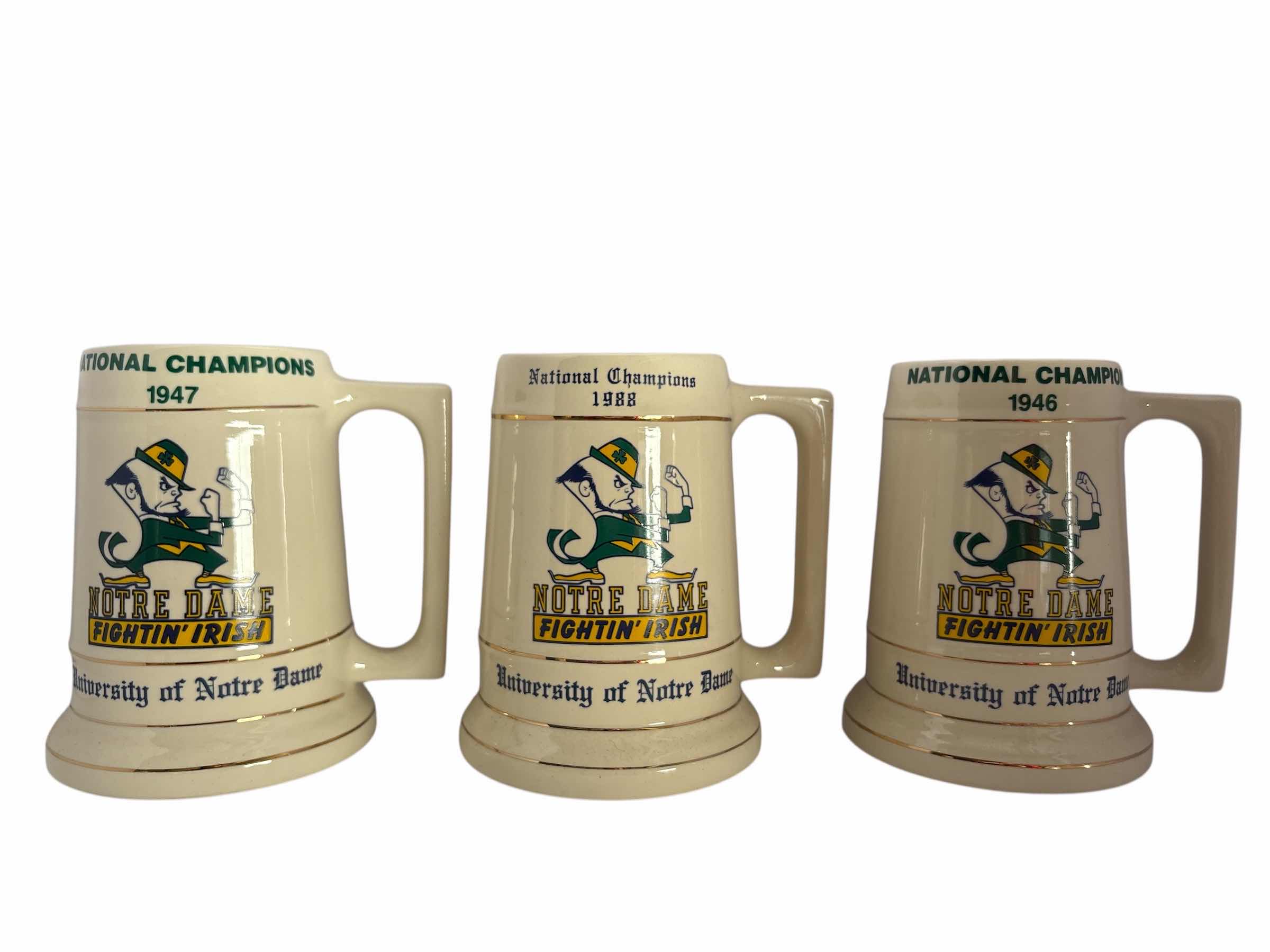 Photo 1 of 3 PCS-NOTRE DAME NATIONAL CHAMPIONS BEER STEIN H6”