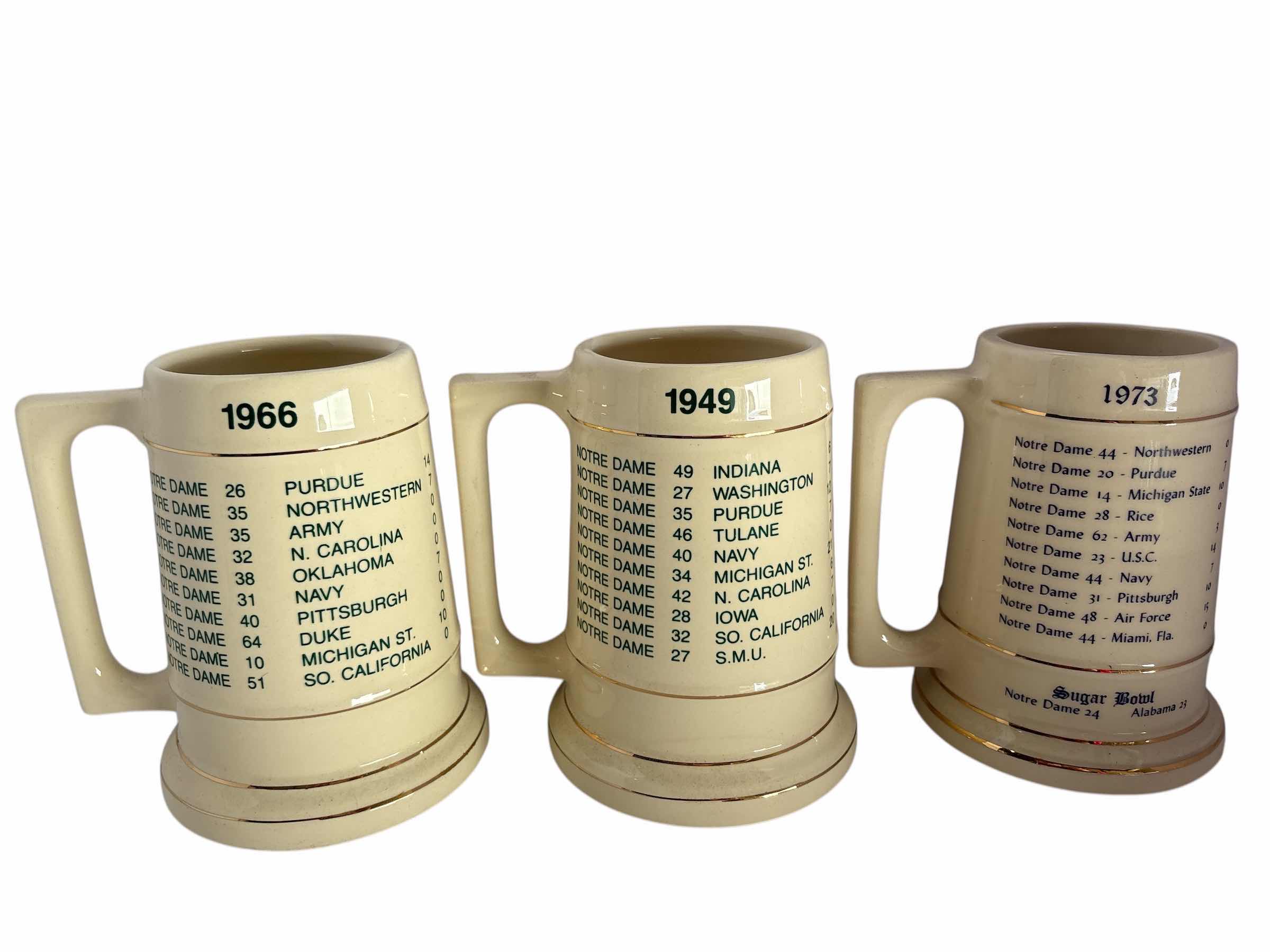 Photo 1 of 3-NOTRE DAME NATIONAL CHAMPIONS BEER STEIN'S H6”