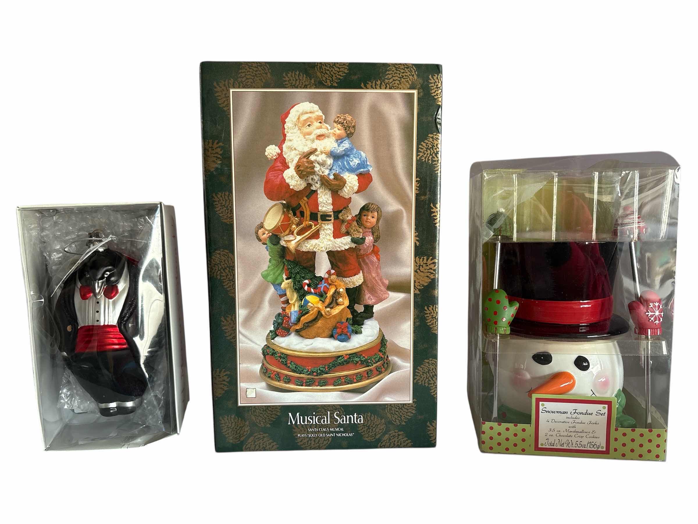 Photo 1 of 3- NEW MUSICAL SANTA, ORNAMENT, AND FONDUE SET