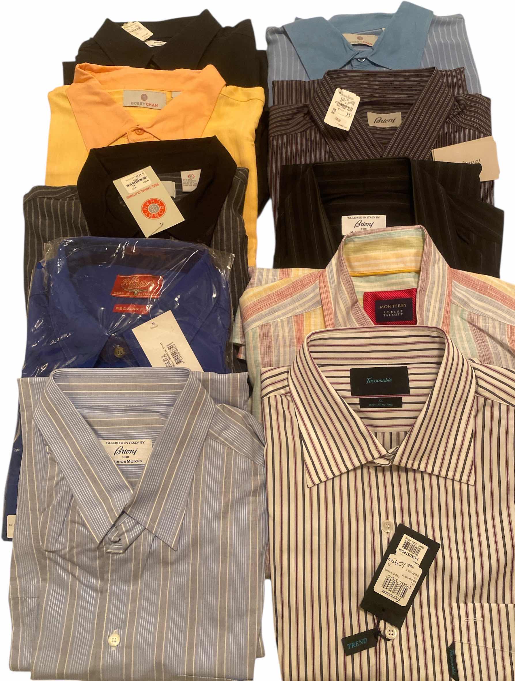 Photo 1 of 10-  DESIGNER LONG SLEEVE DRESS SHIRTS SIZE  17 & X LARGE (SOME WITH TAGS)