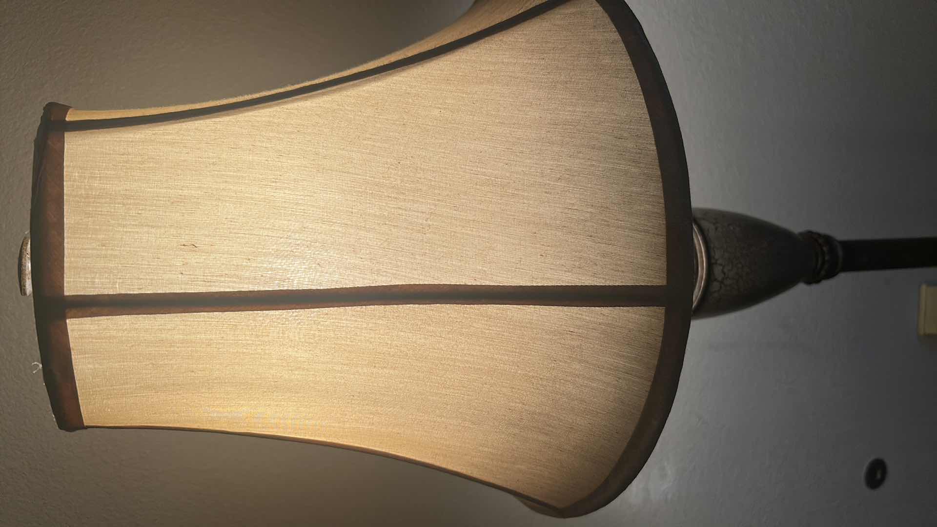 Photo 1 of DECOR THERAPY MAR TRADITIONAL RESIN FLOOR LAMP W FAUX SILK SHADE H 63"