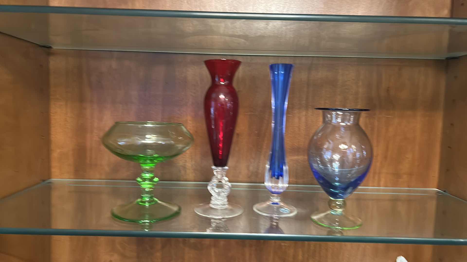 Photo 1 of VINTAGE ITALIAN ART GLASS VASES, (TALLEST H10.5”)