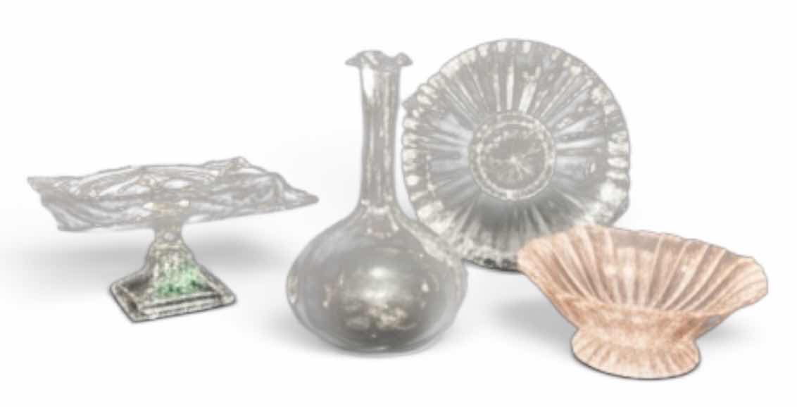 Photo 1 of VINTAGE PINK AND CLEAR DEPRESSION GLASS ITEMS.