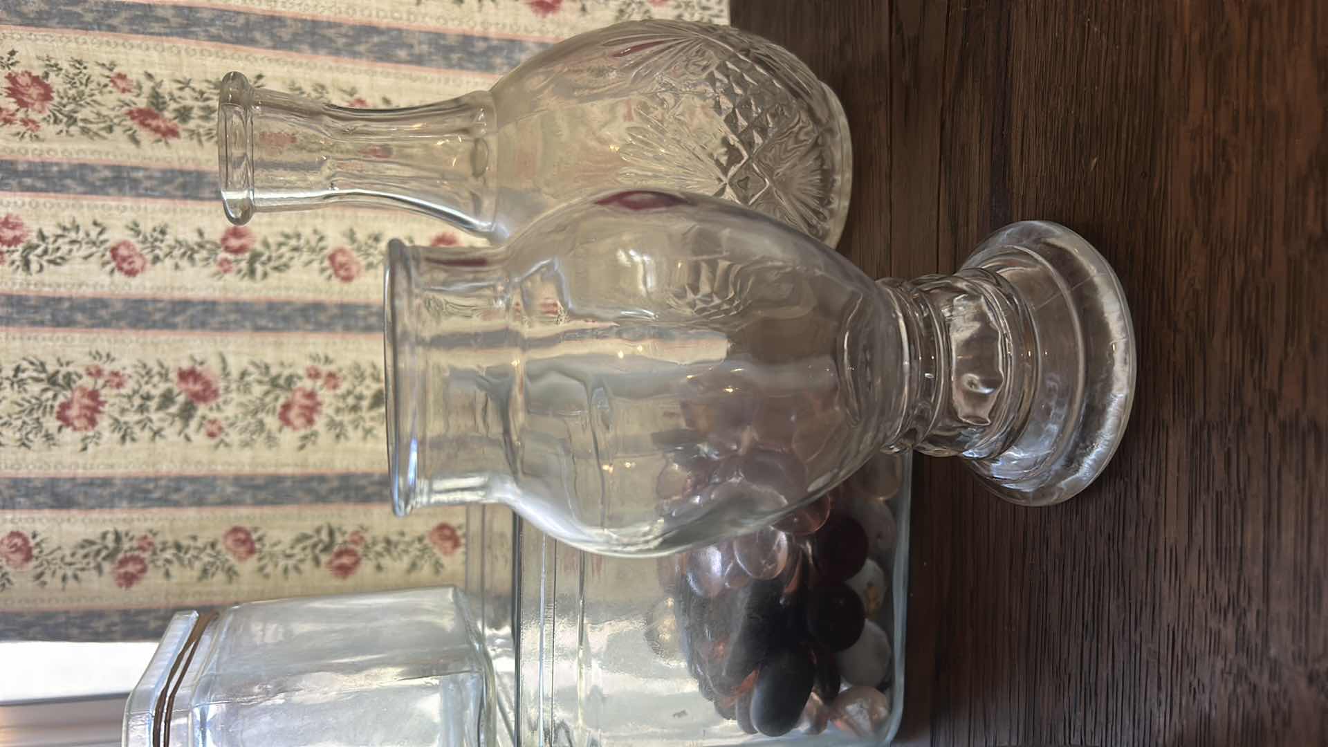 Photo 1 of 12- COLORED & CLEAR GLASS VASES VARIOUS SIZES