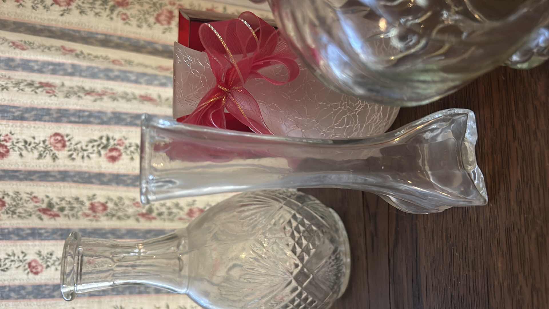 Photo 1 of 12- COLORED & CLEAR GLASS VASES VARIOUS SIZES