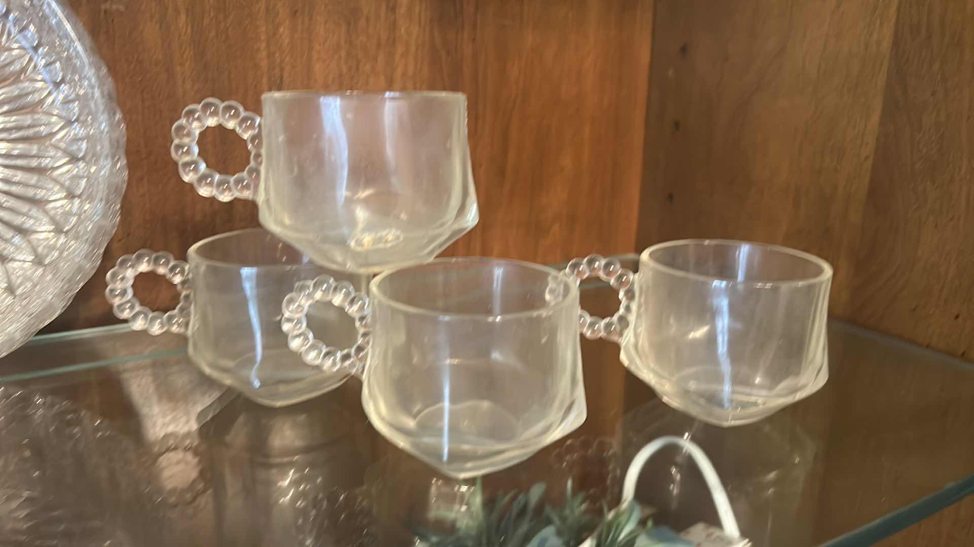 Photo 1 of CRYSTAL AND GLASSWARE - VINTAGE HAZEL ATLAS “ORCHARD CRYSTAL” PUNCH CUPS, VINTAGE GORHAM ALTHEA FULL LEAD CRYSTAL BOWL,, CANDLE HOLDERS, ASHTRAYS,  & MORE