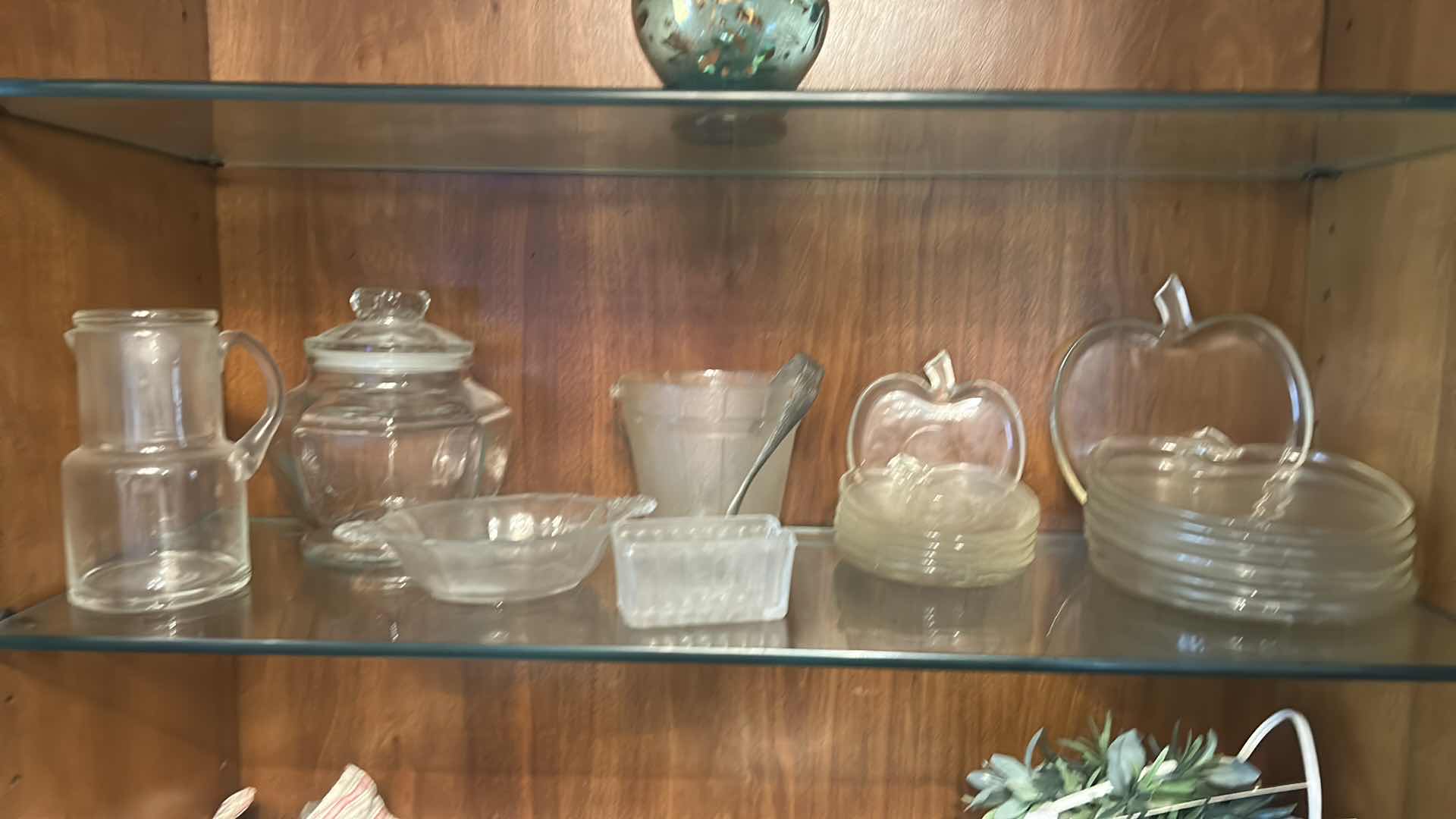 Photo 1 of GLASS PCS - ICE BUCKET, APPLE PLATES, PITCHER, BOWL, LIDDED JAR & MORE