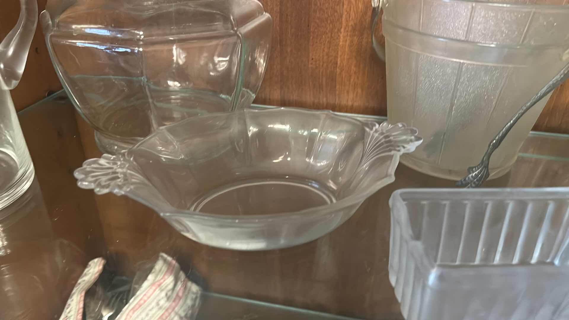 Photo 1 of GLASS PCS - ICE BUCKET, APPLE PLATES, PITCHER, BOWL, LIDDED JAR & MORE