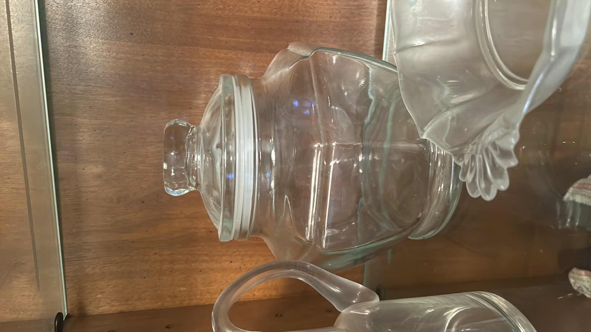 Photo 1 of GLASS PCS - ICE BUCKET, APPLE PLATES, PITCHER, BOWL, LIDDED JAR & MORE
