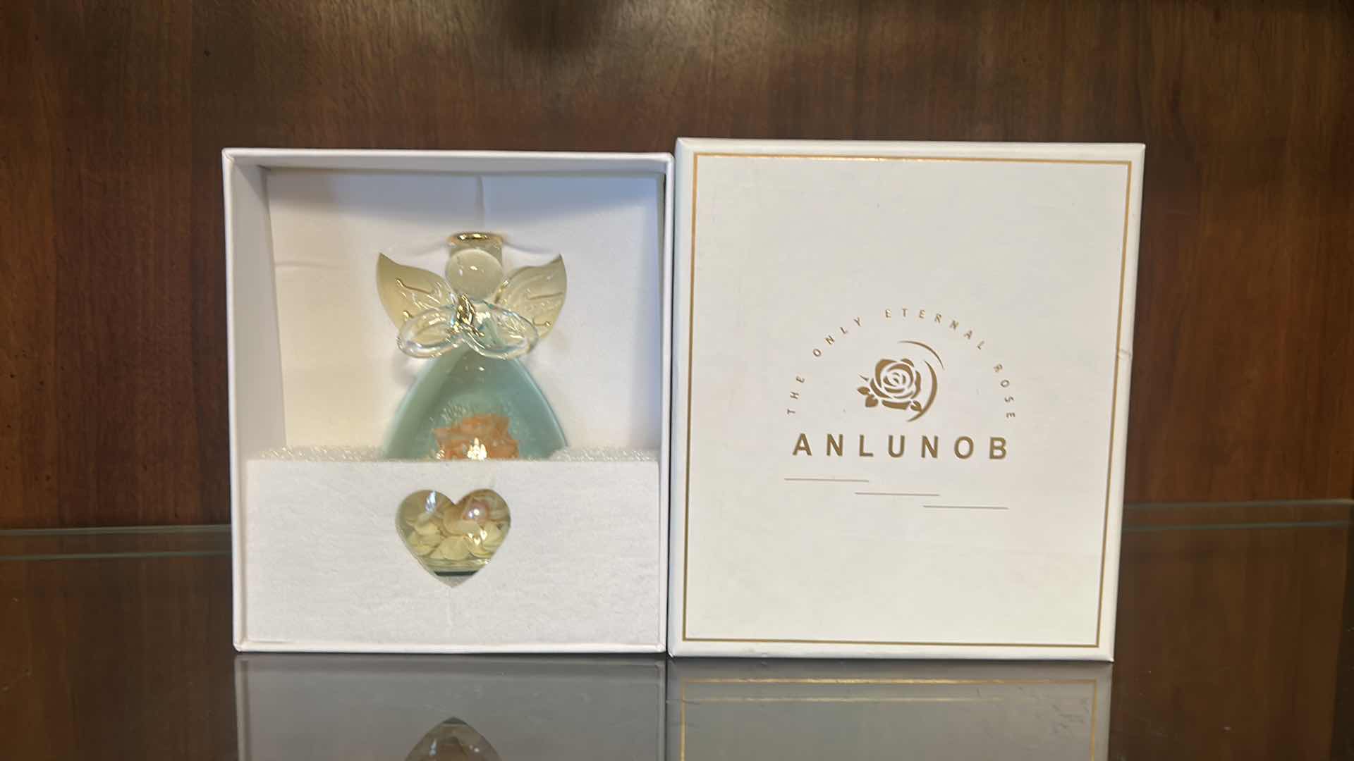 Photo 1 of NEW ANLUNOB FOREVER ROSE INSIDE GLASS ANGEL
