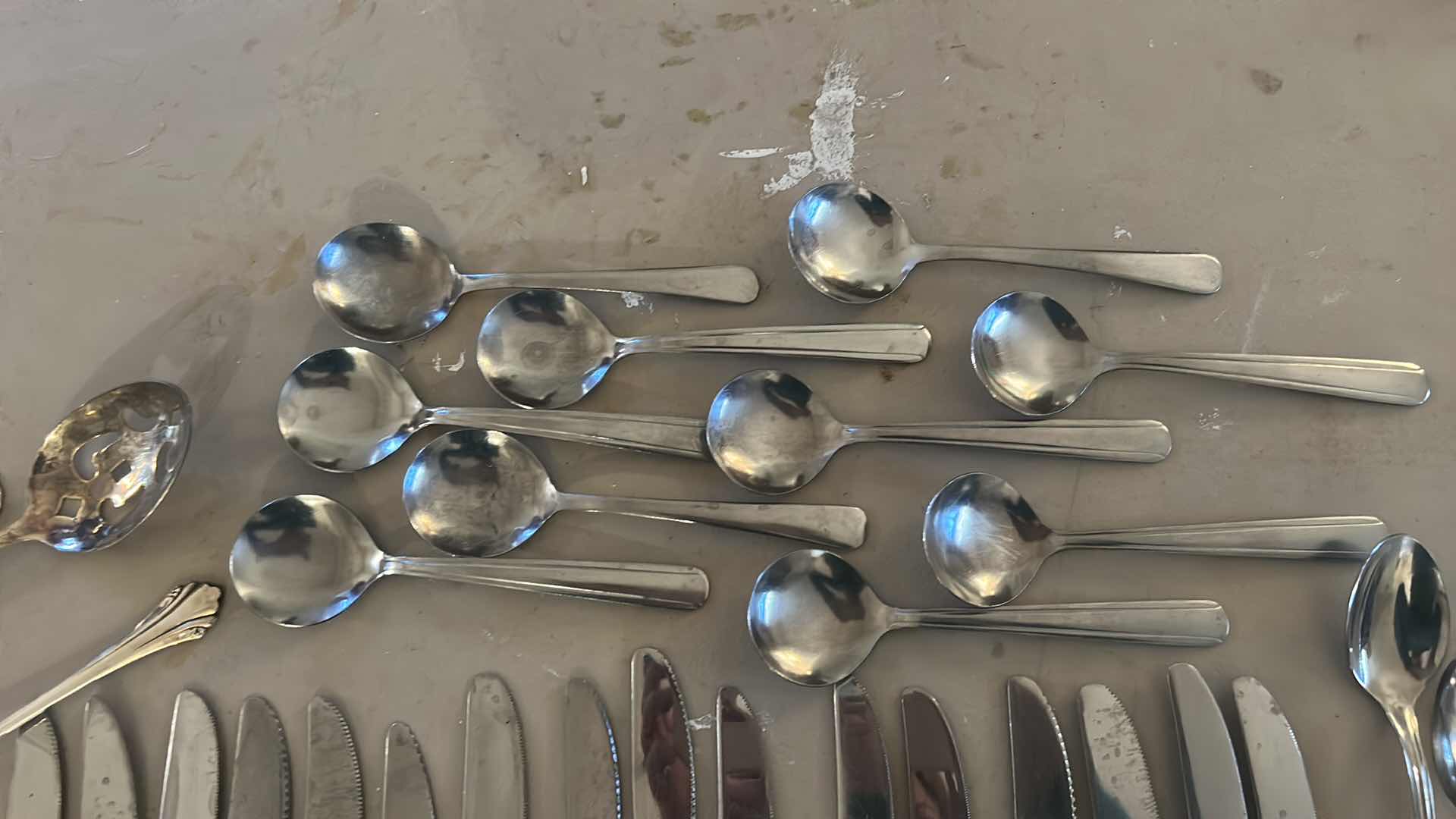 Photo 1 of 44 STAINLESS STEEL AND SILVER PLATED SILVERWARE
