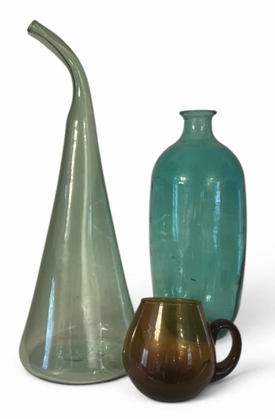 Photo 1 of COLORED GLASS PIECES MADE IN SPAIN (TALLEST 16”)