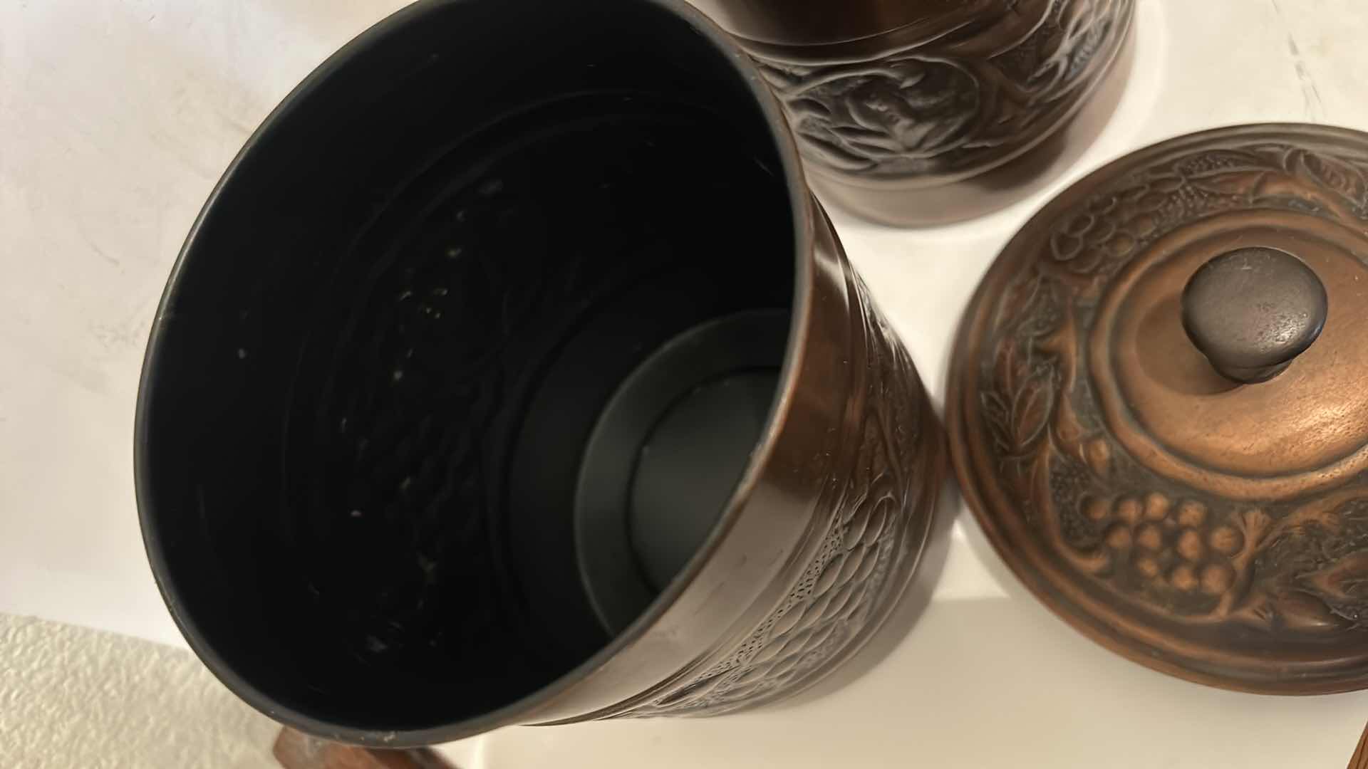 Photo 1 of 3 PC BRASS TONE CANISTER SET